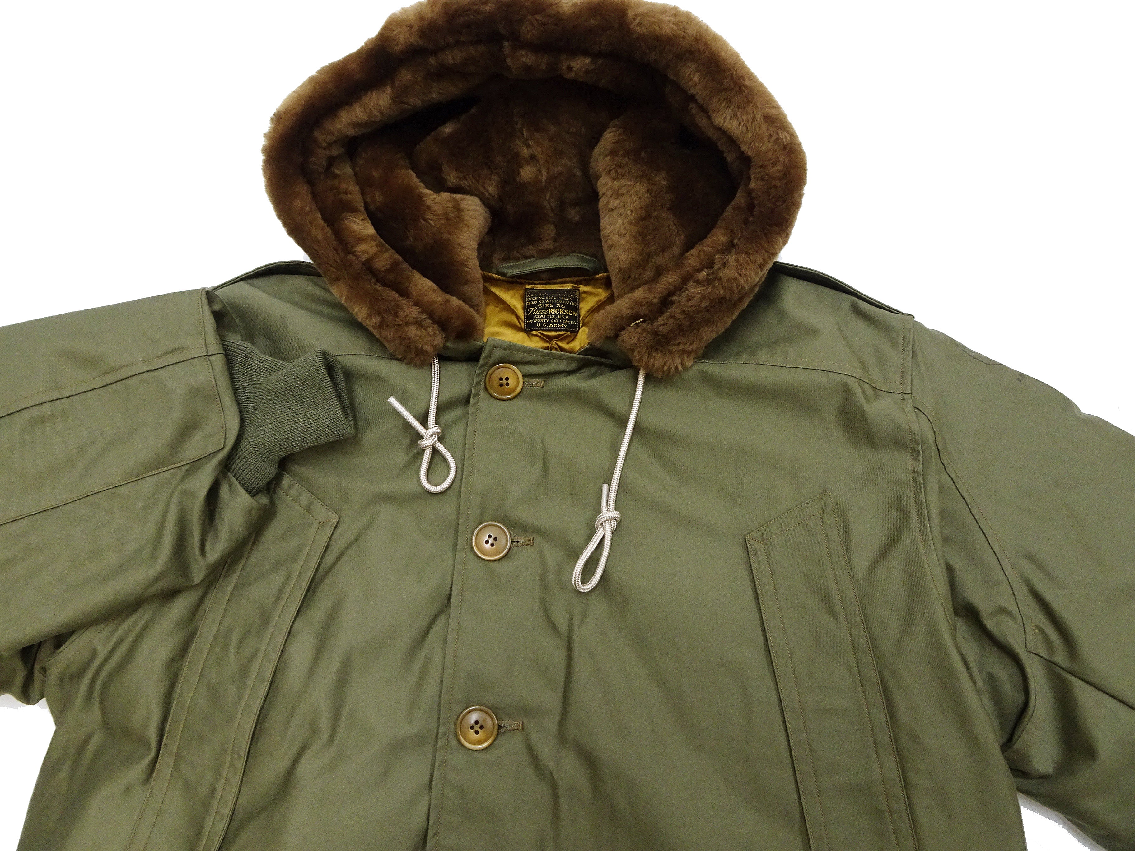 Buzz Rickson Type B-9 Flight Down Parka Men's B9 Hooded Down Jacket BR15538 Olive Drab - Image 9