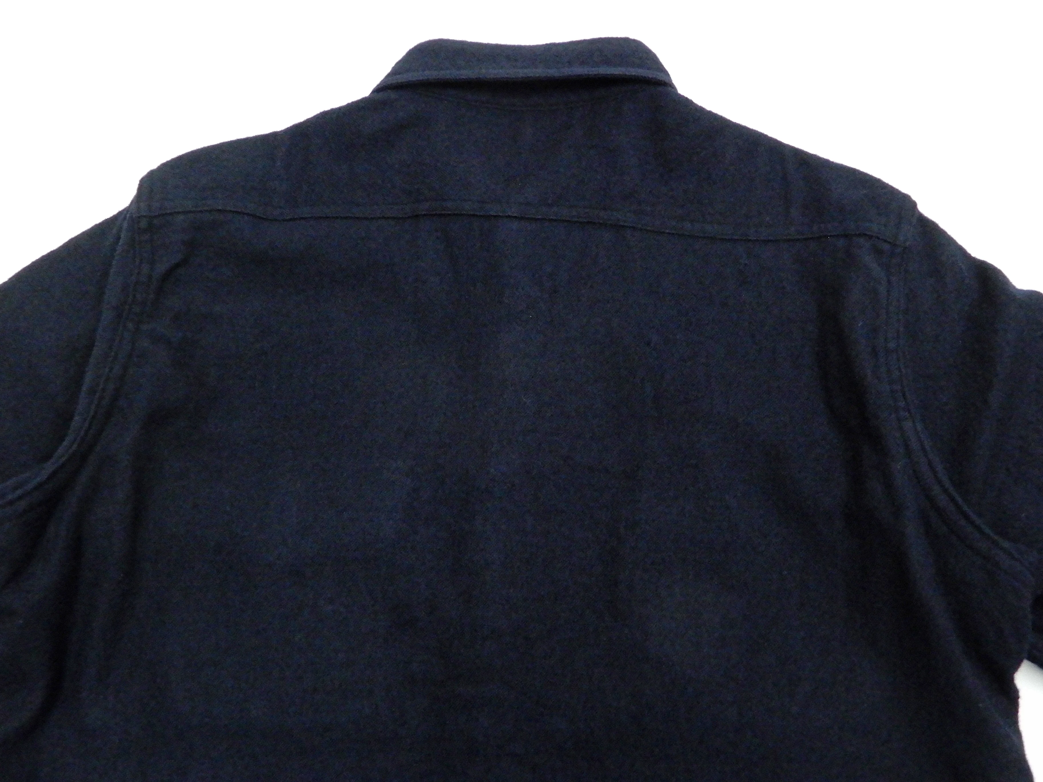 Buzz Rickson US Navy CPO Shirt Mens Plain Long Sleeve Wool-Flannel Shirt BR24961 Navy-Blue - Image 12
