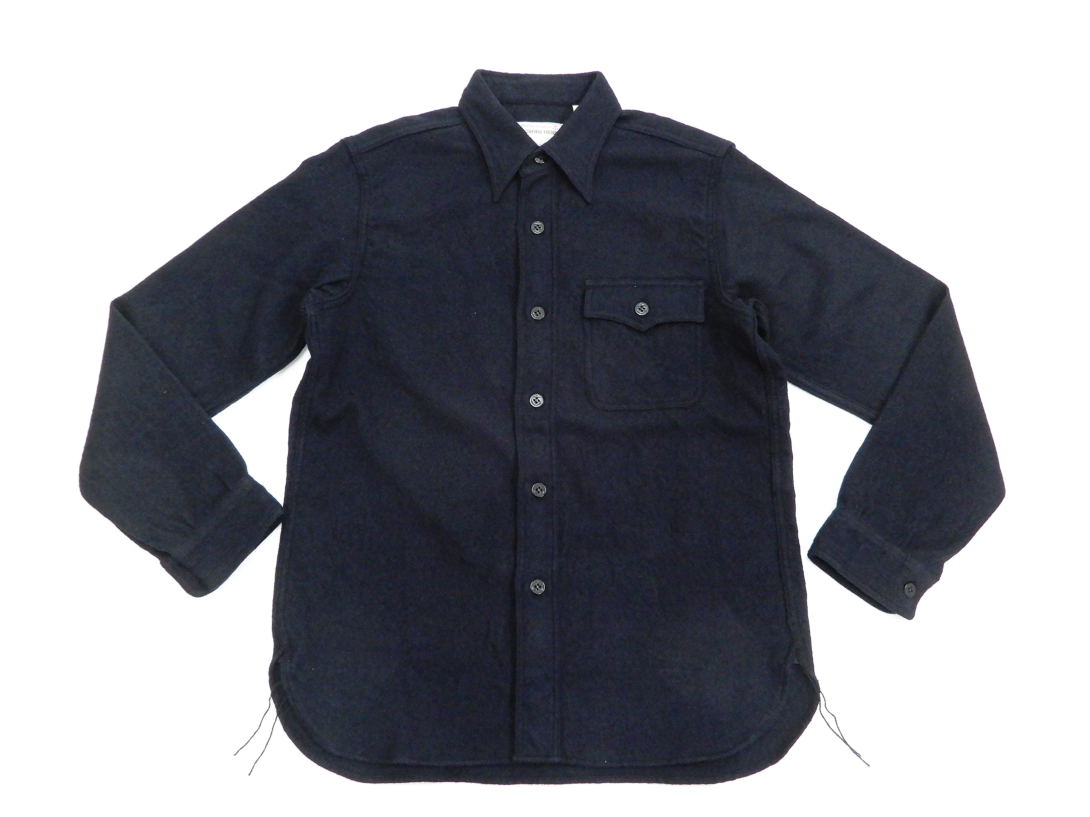 Buzz Rickson US Navy CPO Shirt Mens Plain Long Sleeve Wool-Flannel Shirt BR24961 Navy-Blue - Image 5