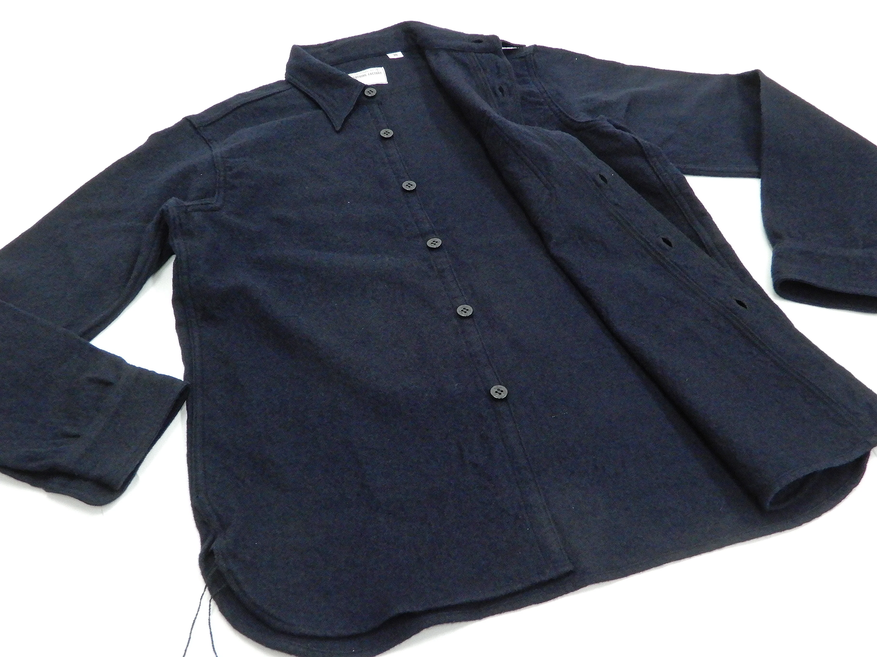 Buzz Rickson US Navy CPO Shirt Mens Plain Long Sleeve Wool-Flannel Shirt BR24961 Navy-Blue - Image 9