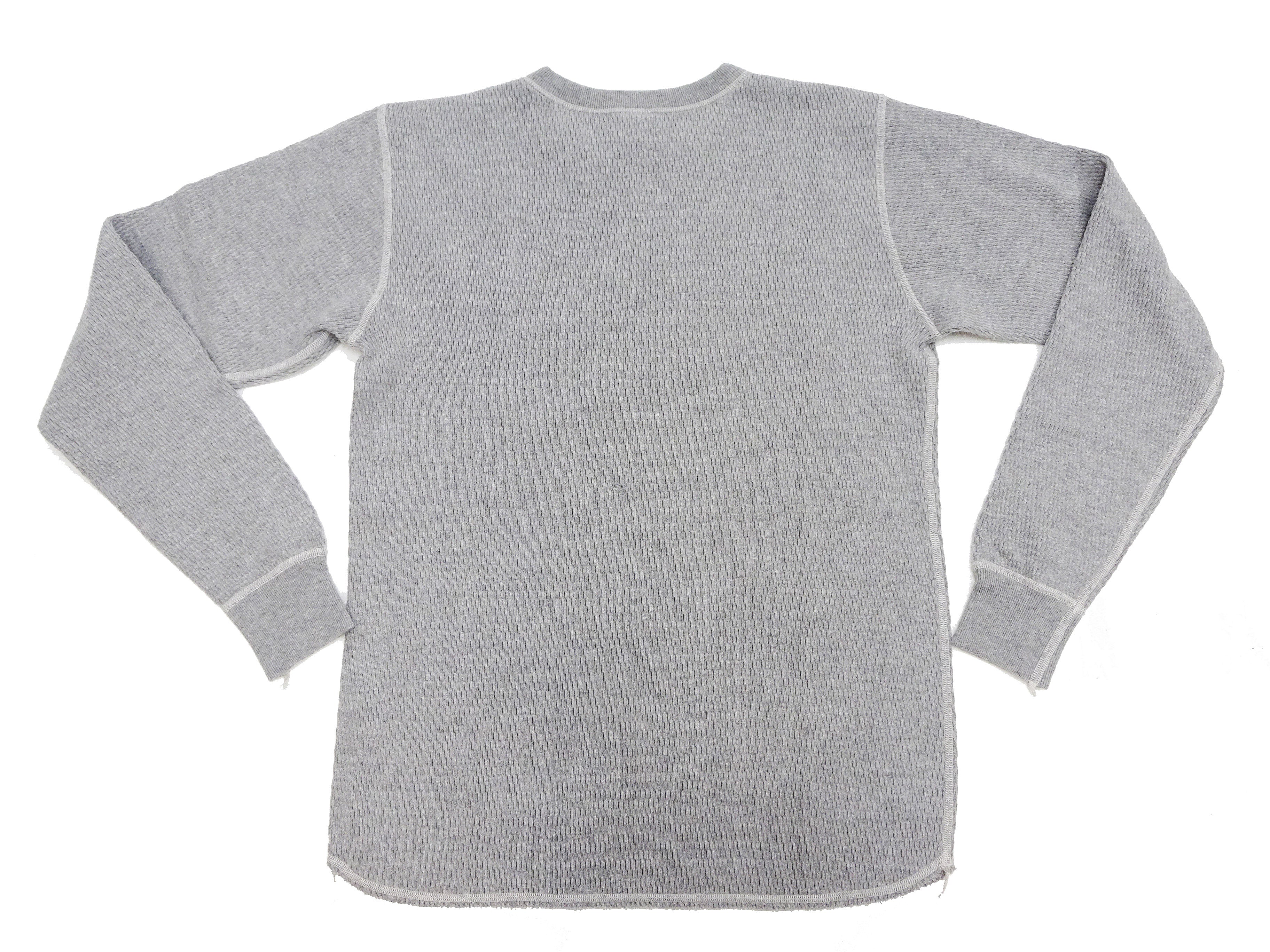 Buzz Rickson Waffle-Knit Thermal T-Shirt Men's Casual Long Sleeve Plain Crew Neck Waffle Tee BR63755 113 Heather Grey - Image 12