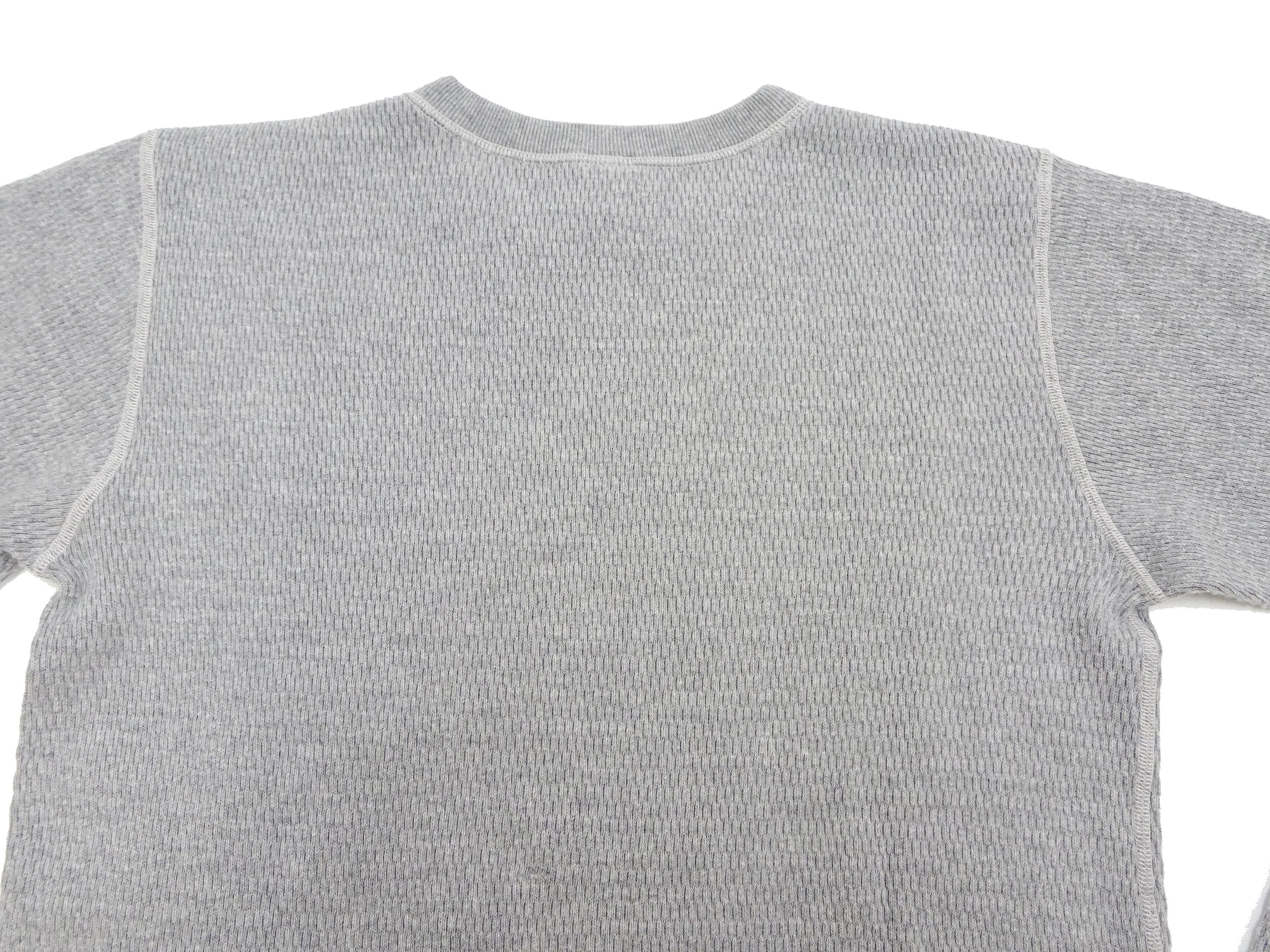 Buzz Rickson Waffle-Knit Thermal T-Shirt Men's Casual Long Sleeve Plain Crew Neck Waffle Tee BR63755 113 Heather Grey - Image 13