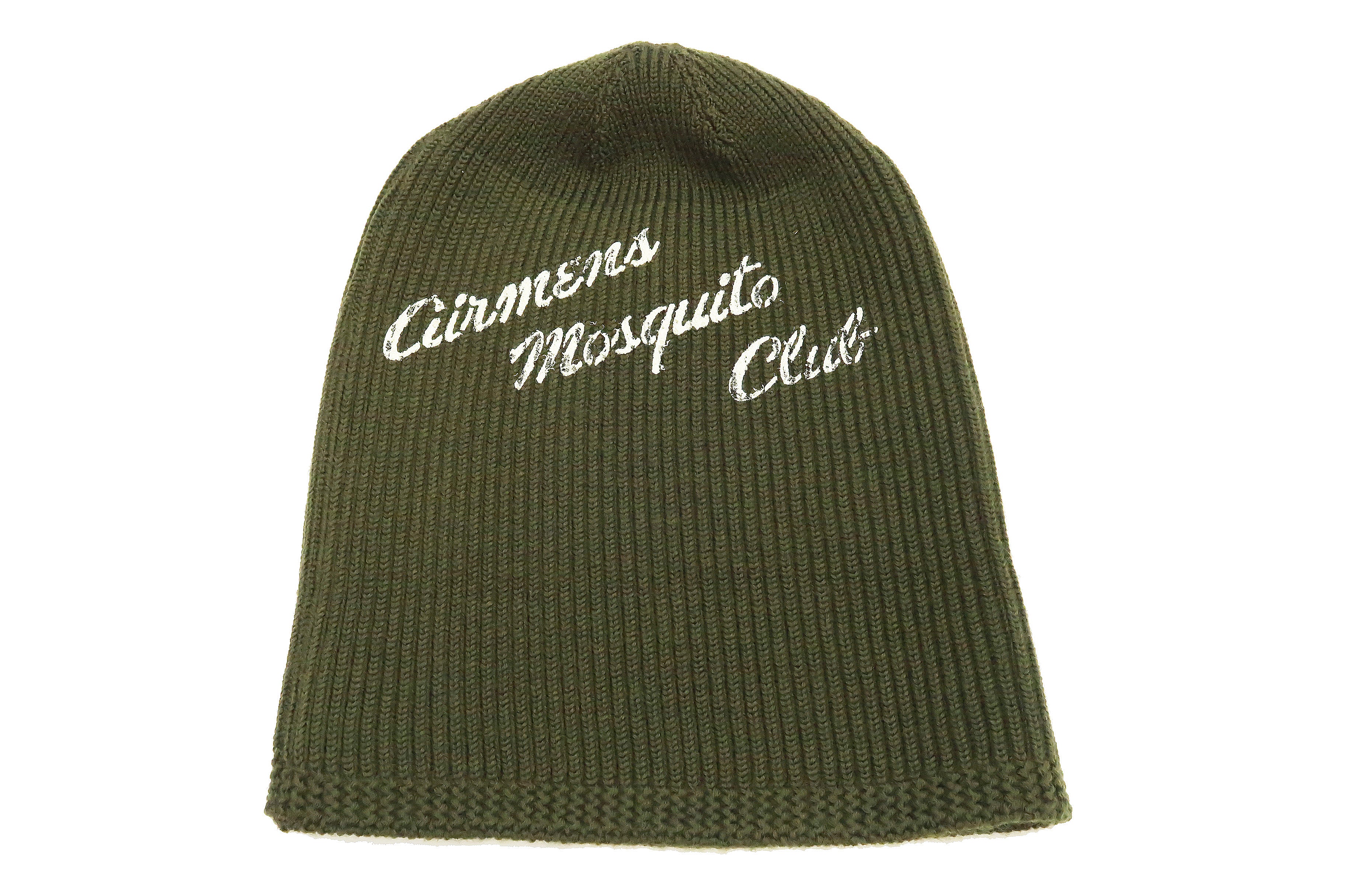 Buzz Rickson Watch Cap Men's Wool Winter Knit Hat USAAF A-4 Mechanics Cap with Stencil BR02722 Olive - Image 2
