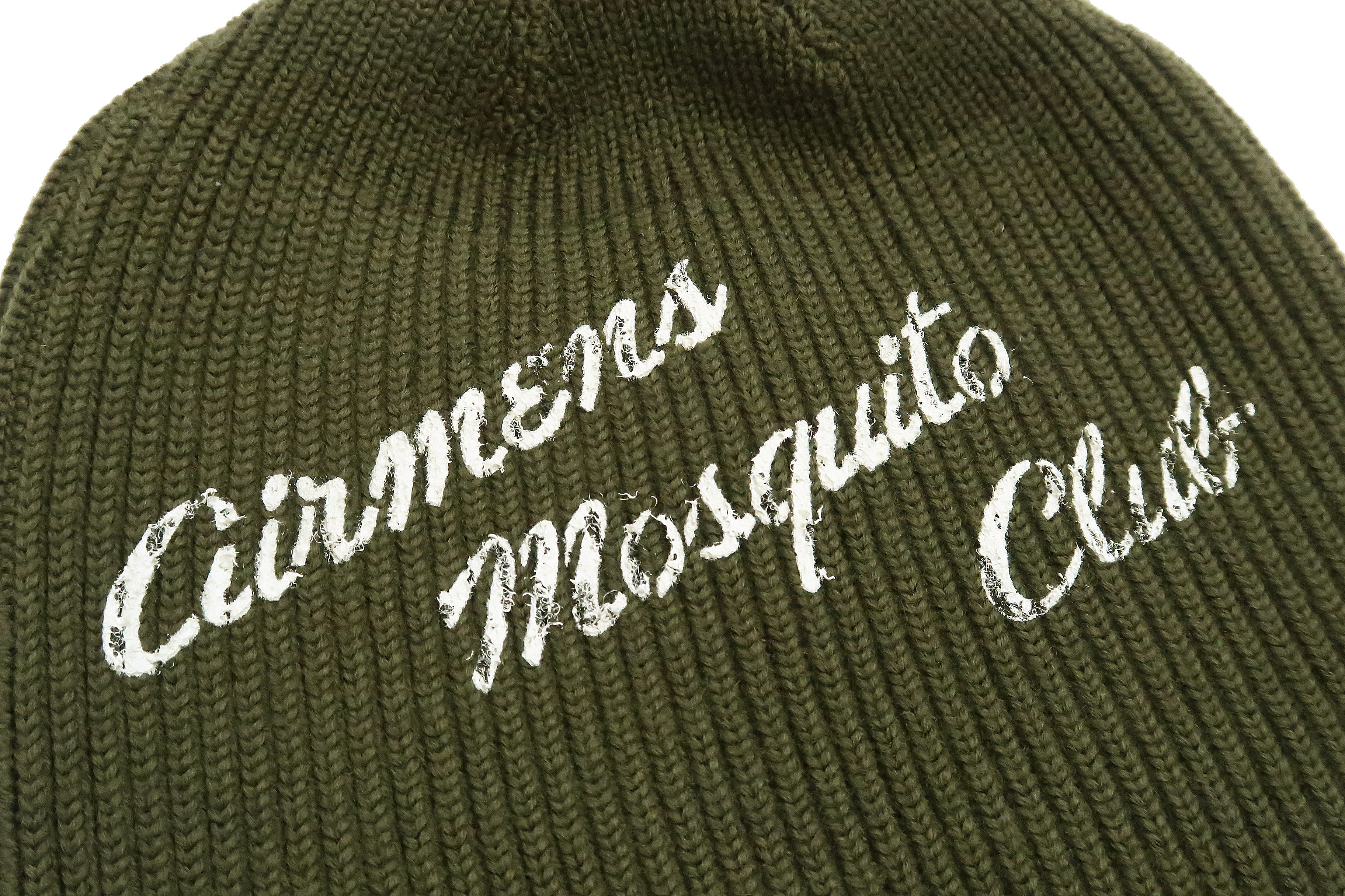 Buzz Rickson Watch Cap Men's Wool Winter Knit Hat USAAF A-4 Mechanics Cap with Stencil BR02722 Olive - Image 3