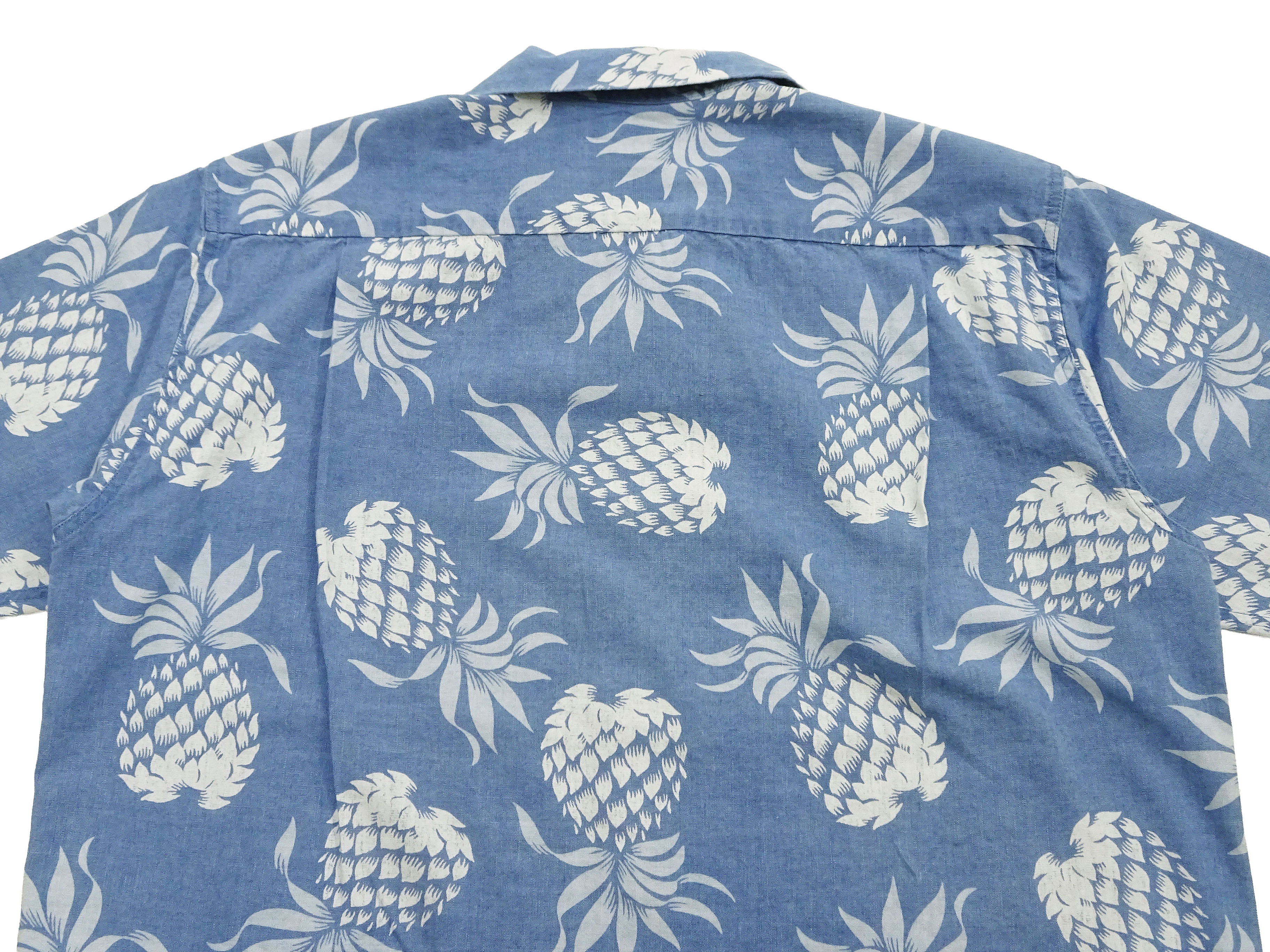 Duke Kahanamoku by Toyo Enterprises Men's Short Sleeve Hawaiian Shirt - Duke's Pineapple Light Indigo Cotton Aloha Shirt - Made in Japan (DK39641 125 Soft Blue) - Image 12