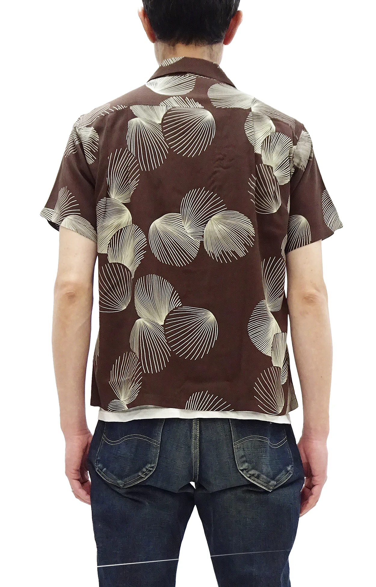 Duke Kahanamoku Hawaiian Shirt Men's 1950s Duke's Shell Reproduction Short-Sleeve Aloha Shirt DK39450 138 Brown - Image 4