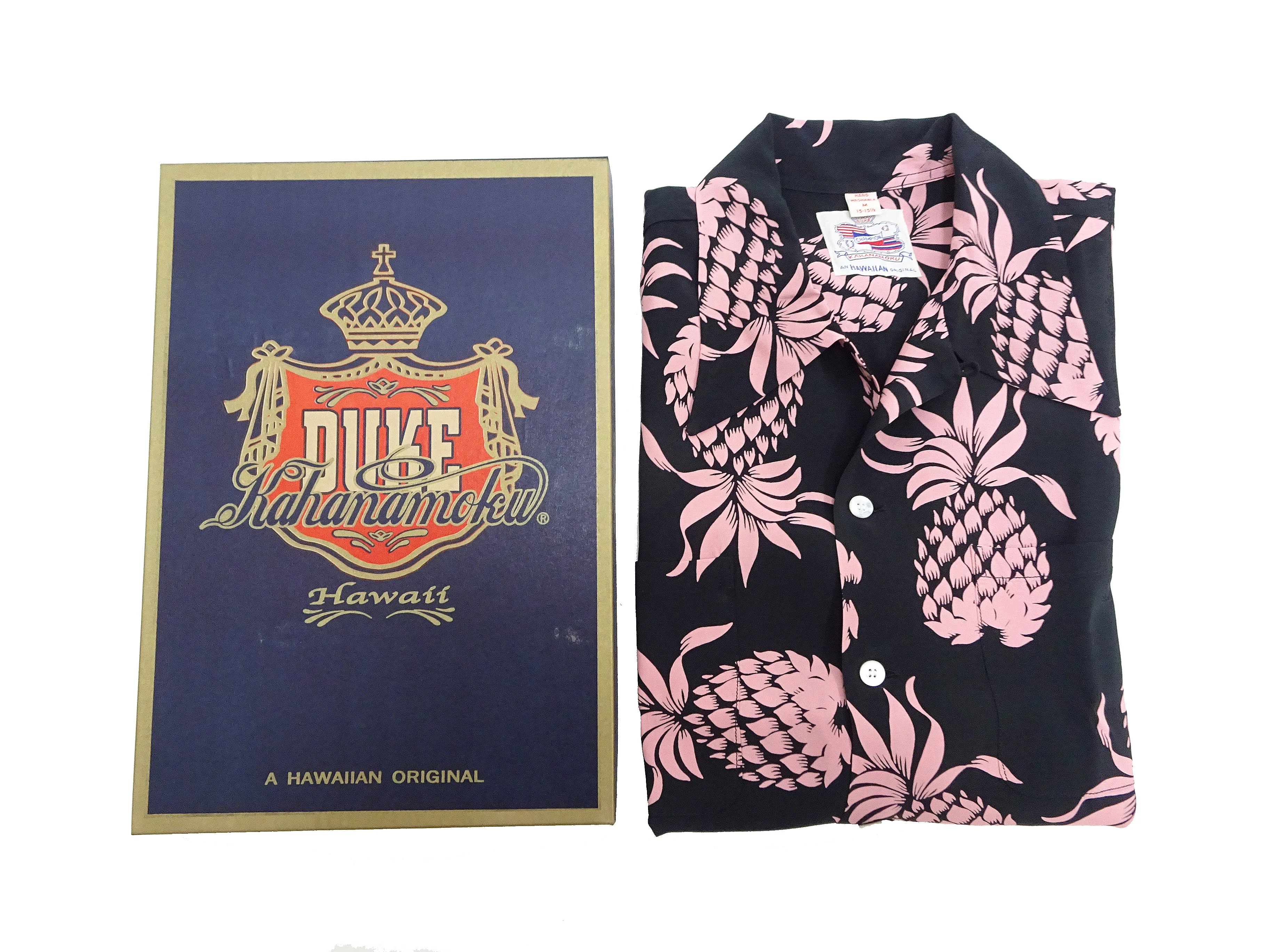 Duke Kahanamoku Hawaiian Shirt Men's Duke's Pineapple Short Sleeve Rayon Aloha Shirt DK36201 219 Black - Image 13