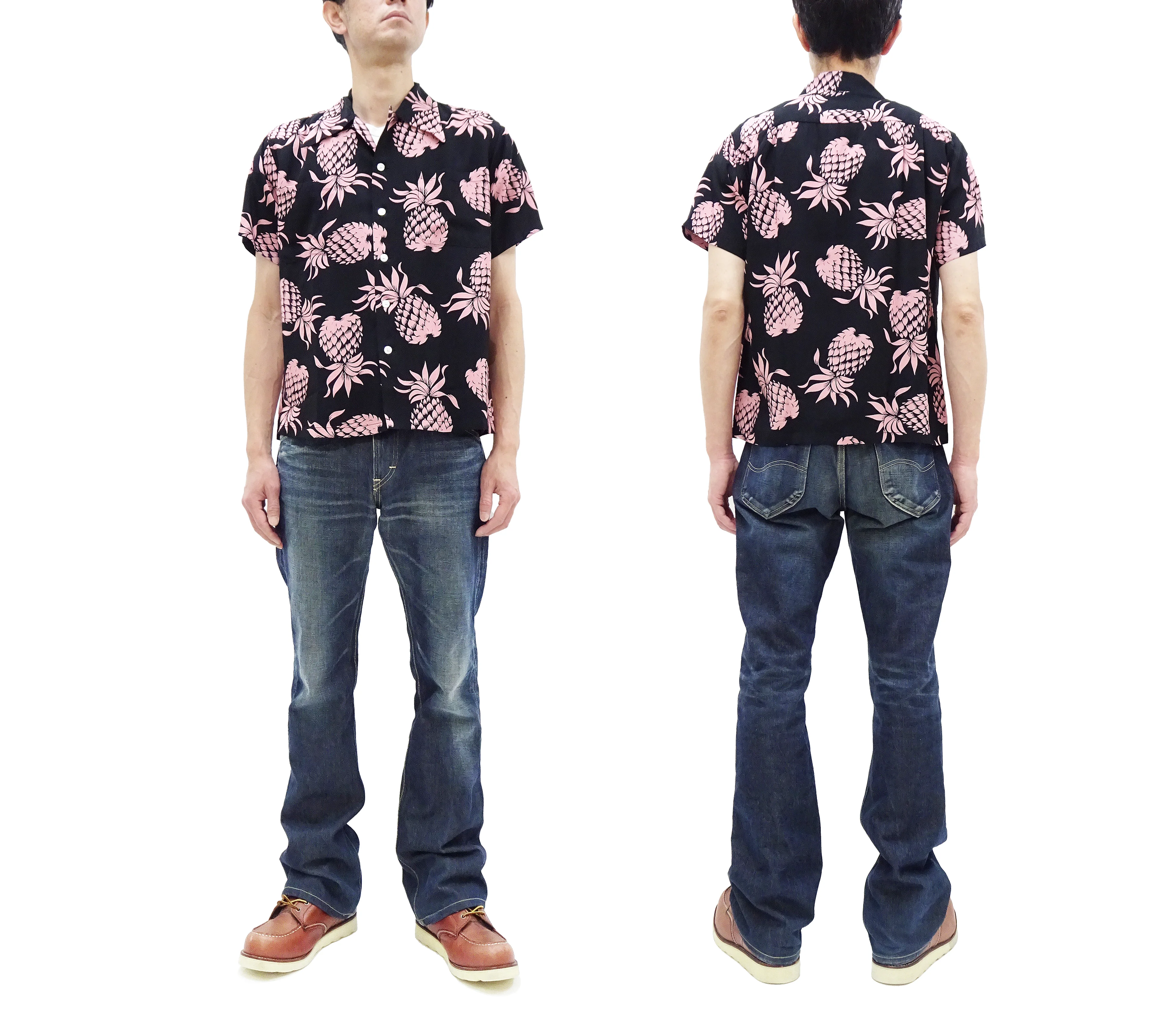 Duke Kahanamoku Hawaiian Shirt Men's Duke's Pineapple Short Sleeve Rayon Aloha Shirt DK36201 219 Black - Image 3