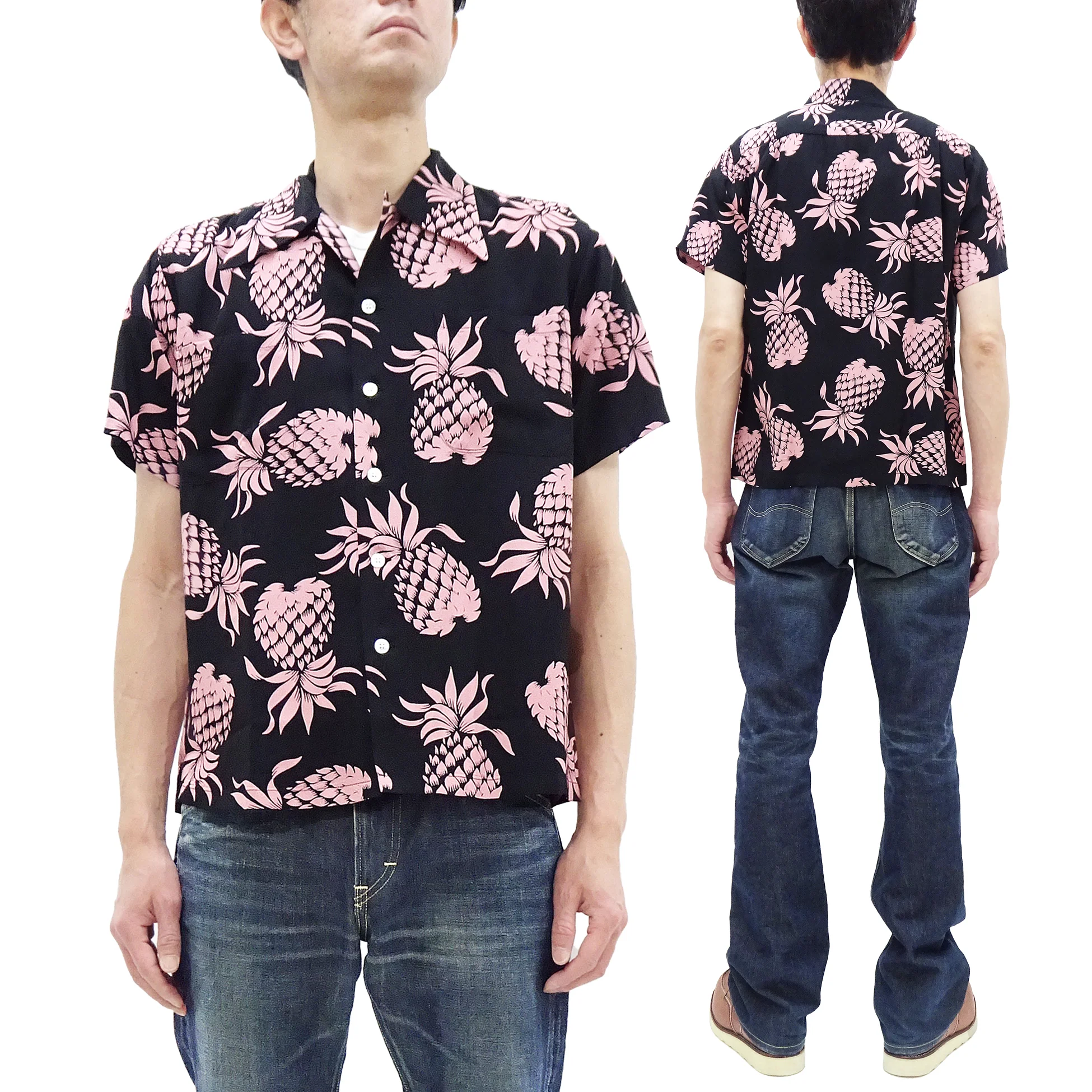 Duke Kahanamoku Hawaiian Shirt Men's Duke's Pineapple Short Sleeve Rayon Aloha Shirt DK36201 219 Black - Image 5