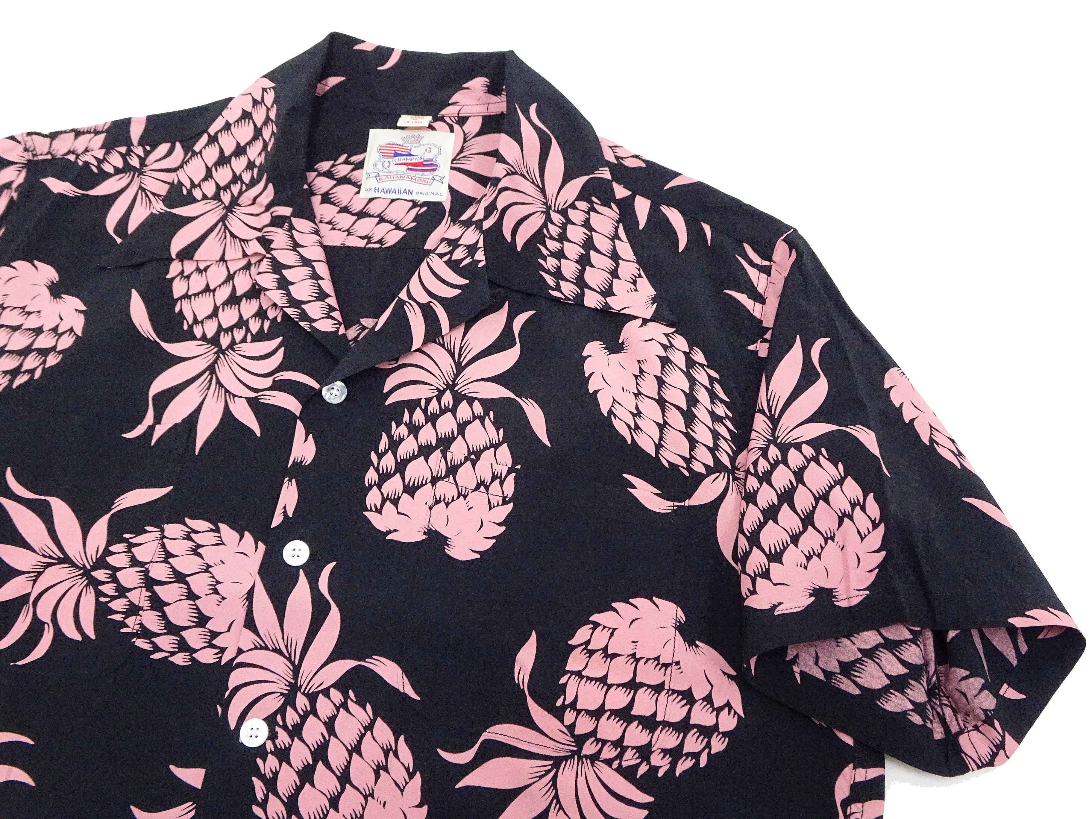 Duke Kahanamoku Hawaiian Shirt Men's Duke's Pineapple Short Sleeve Rayon Aloha Shirt DK36201 219 Black - Image 7