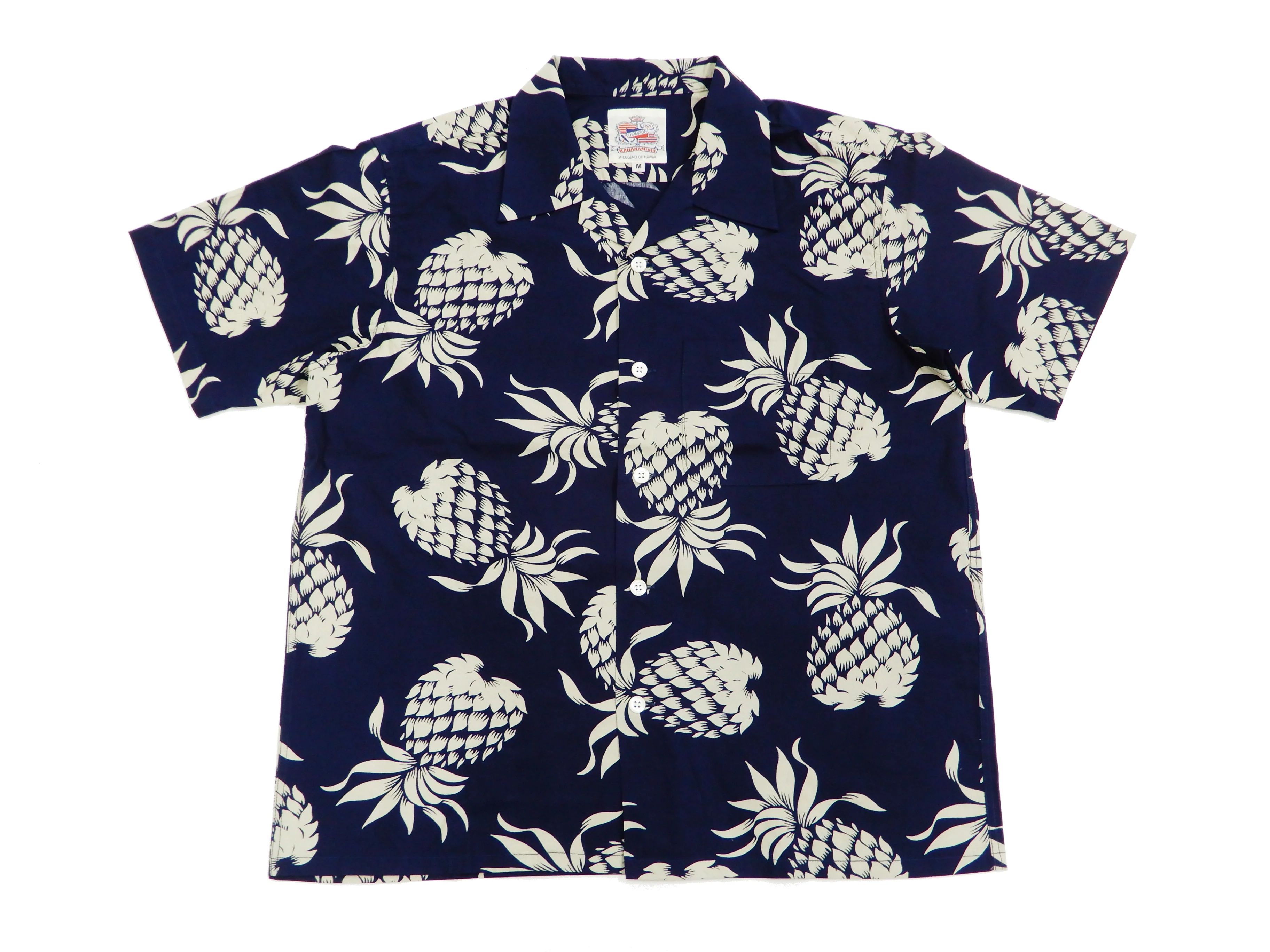 Duke Kahanamoku Men's Cotton Hawaiian Shirt Pineapple Short Sleeve Aloha Shirt DK37811 Navy-Blue - Image 5