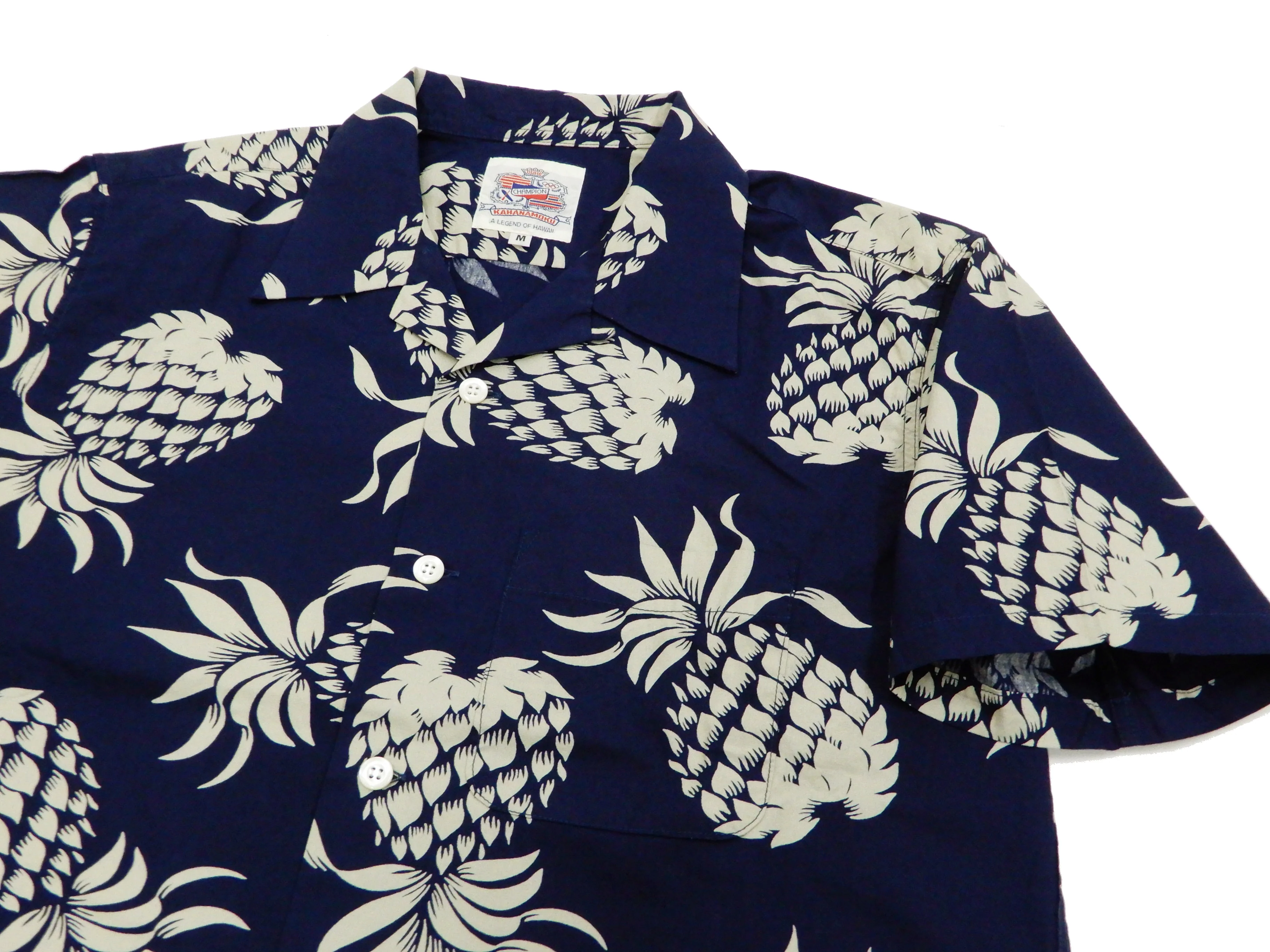 Duke Kahanamoku Men's Cotton Hawaiian Shirt Pineapple Short Sleeve Aloha Shirt DK37811 Navy-Blue - Image 6
