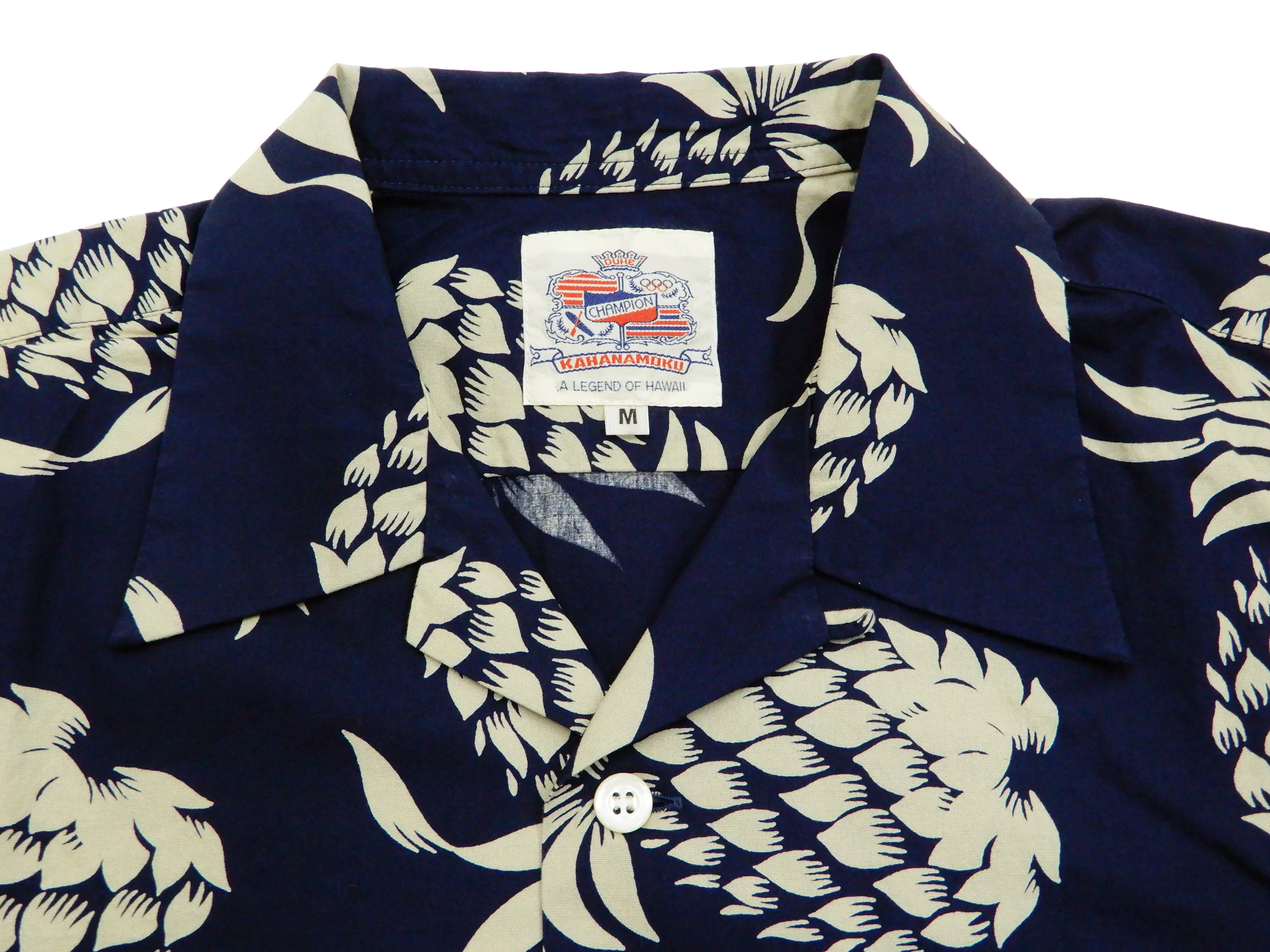 Duke Kahanamoku Men's Cotton Hawaiian Shirt Pineapple Short Sleeve Aloha Shirt DK37811 Navy-Blue - Image 7
