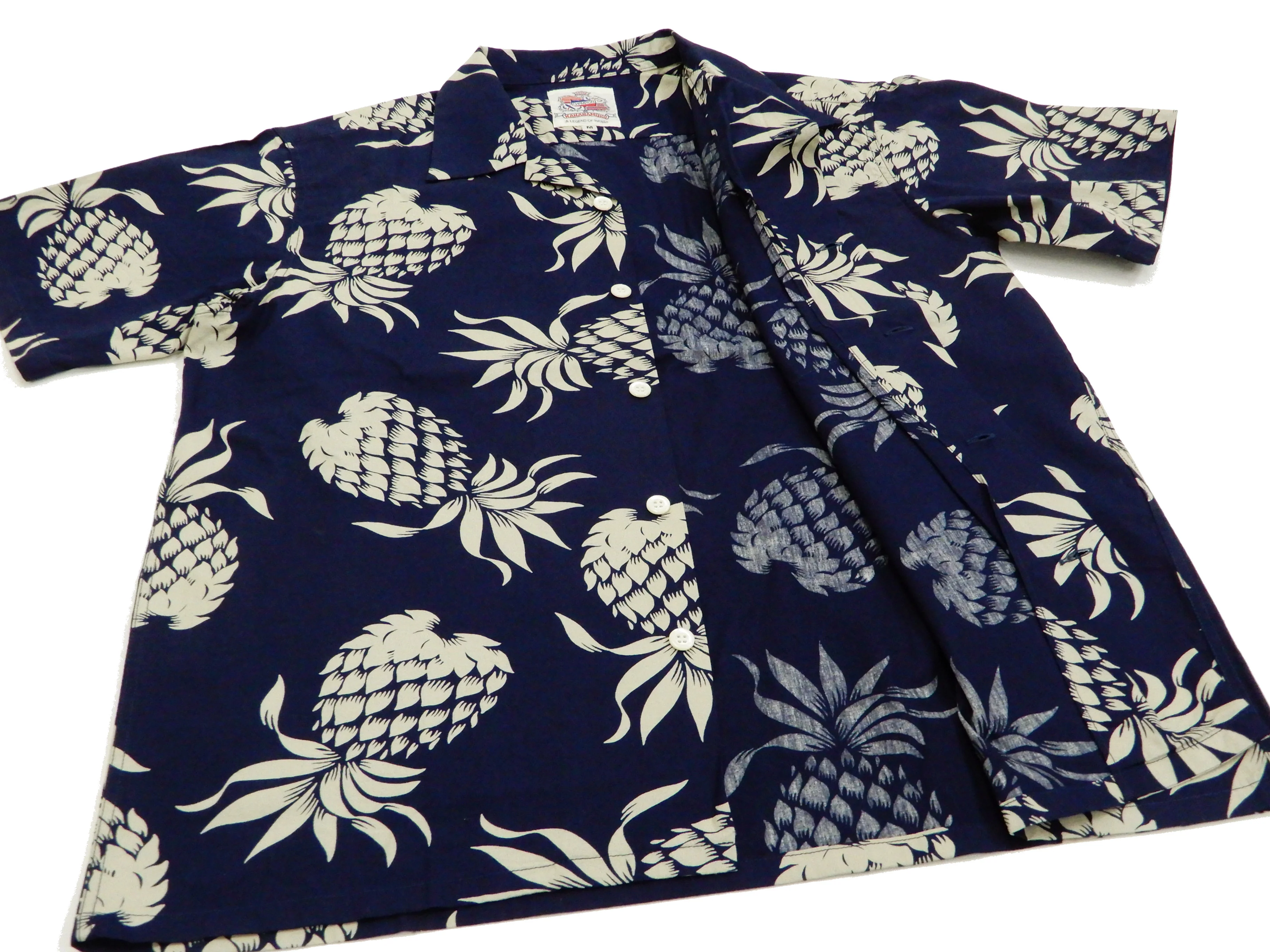 Duke Kahanamoku Men's Cotton Hawaiian Shirt Pineapple Short Sleeve Aloha Shirt DK37811 Navy-Blue - Image 8