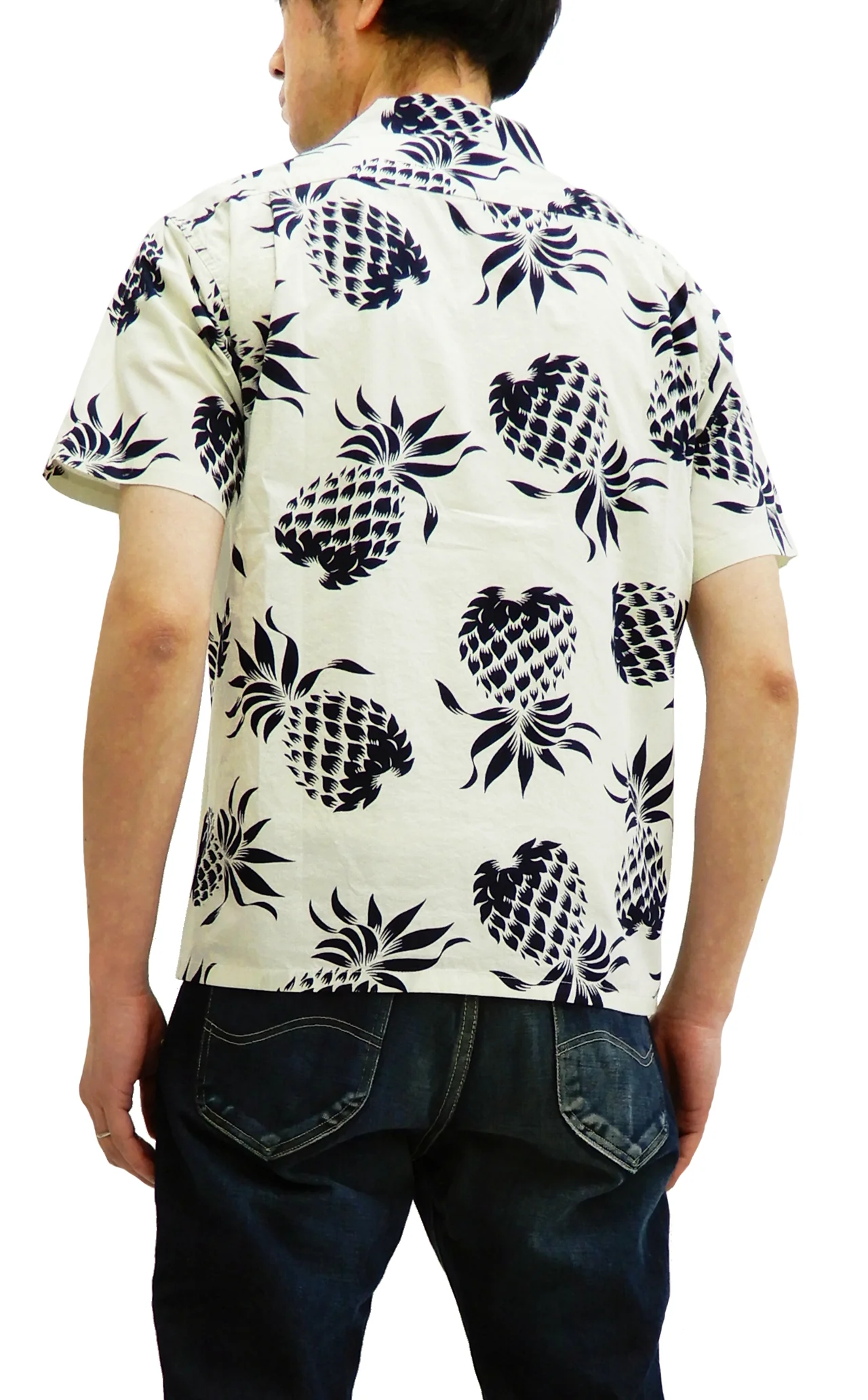 Duke Kahanamoku Men's Cotton Hawaiian Shirt Pineapple Short Sleeve Aloha Shirt DK37811 Off-White - Image 4