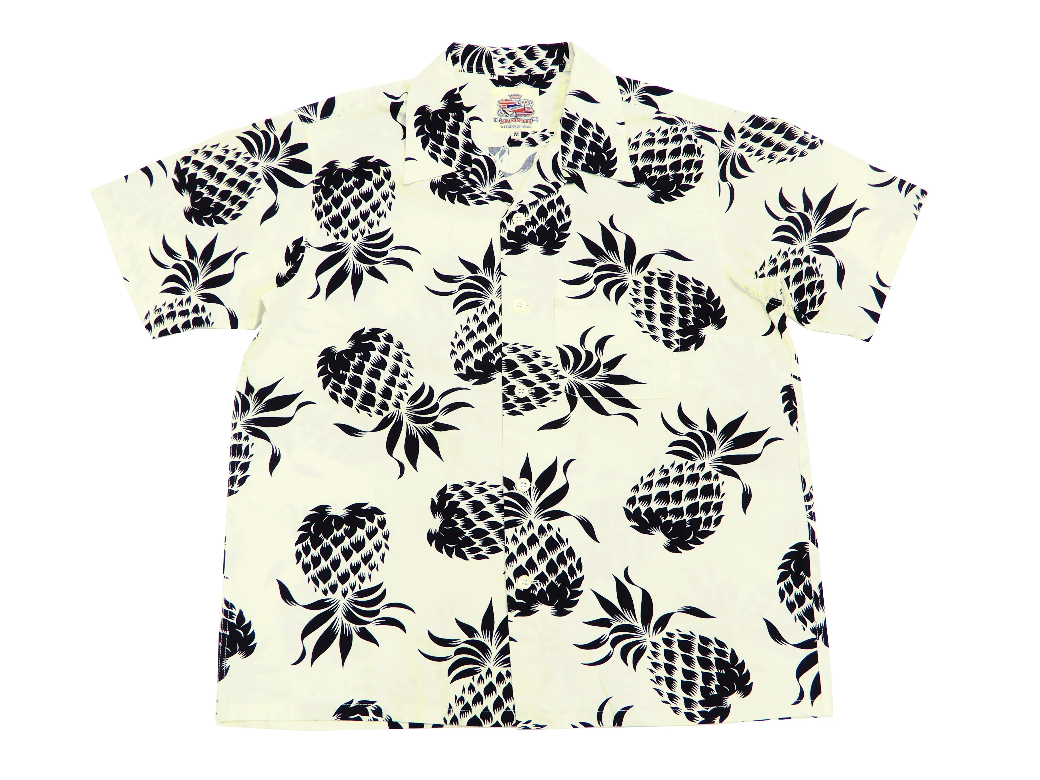 Duke Kahanamoku Men's Cotton Hawaiian Shirt Pineapple Short Sleeve Aloha Shirt DK37811 Off-White - Image 5