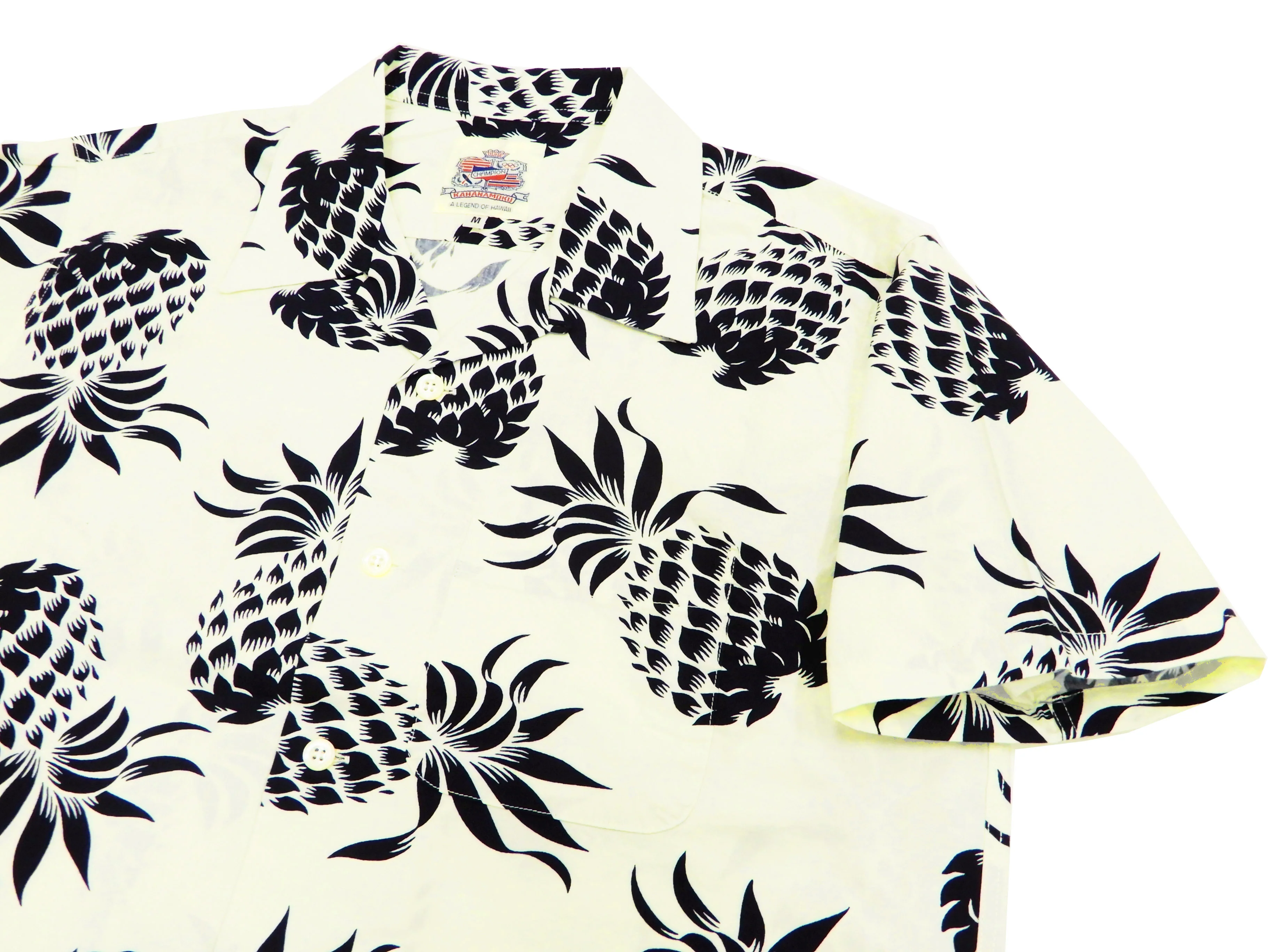 Duke Kahanamoku Men's Cotton Hawaiian Shirt Pineapple Short Sleeve Aloha Shirt DK37811 Off-White - Image 7