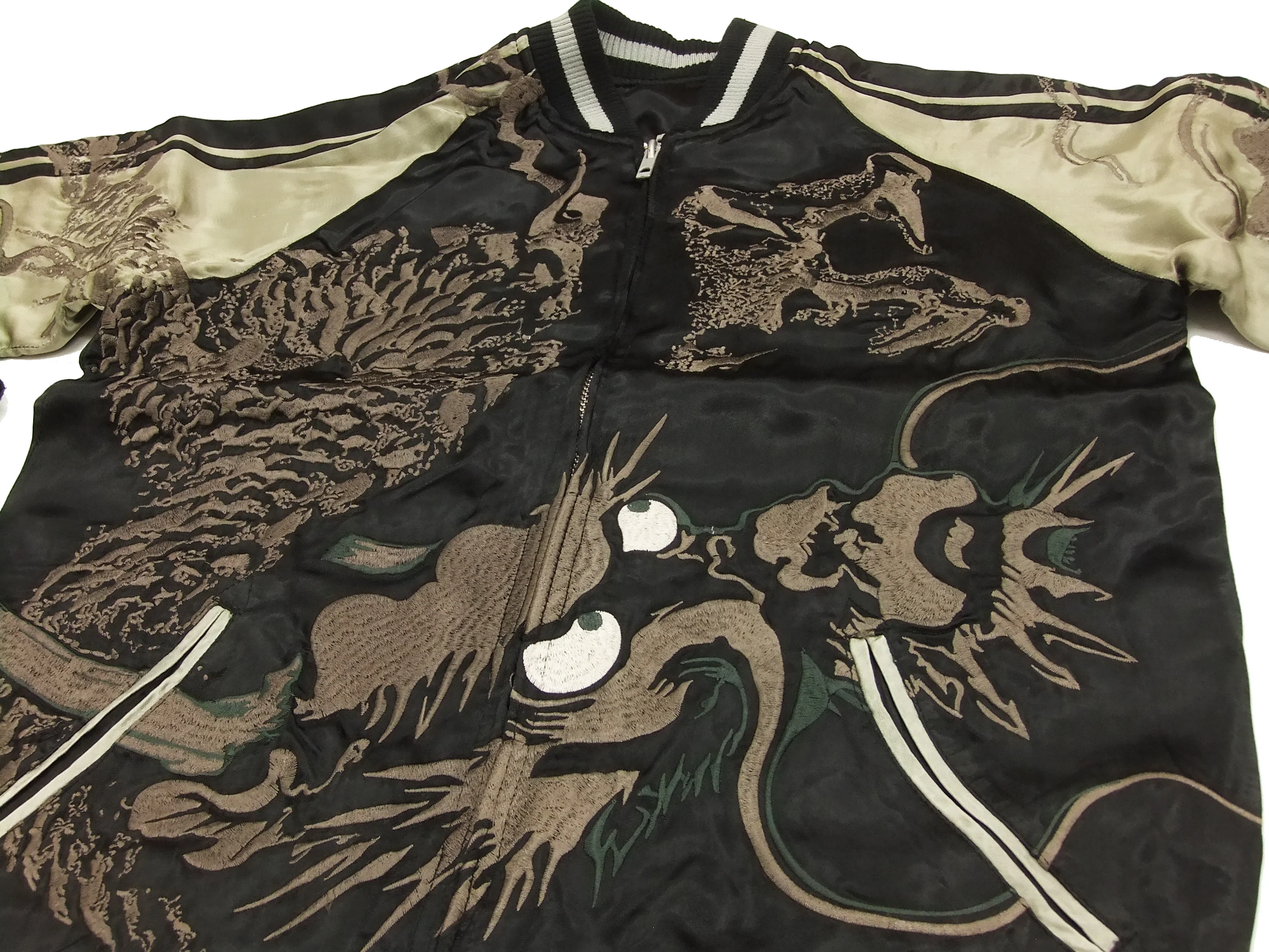 Hanatabi Gakudan Men's Japanese Souvenir Jacket Dragon Japanese Art Sukajan Script SSJ-019 - Image 9