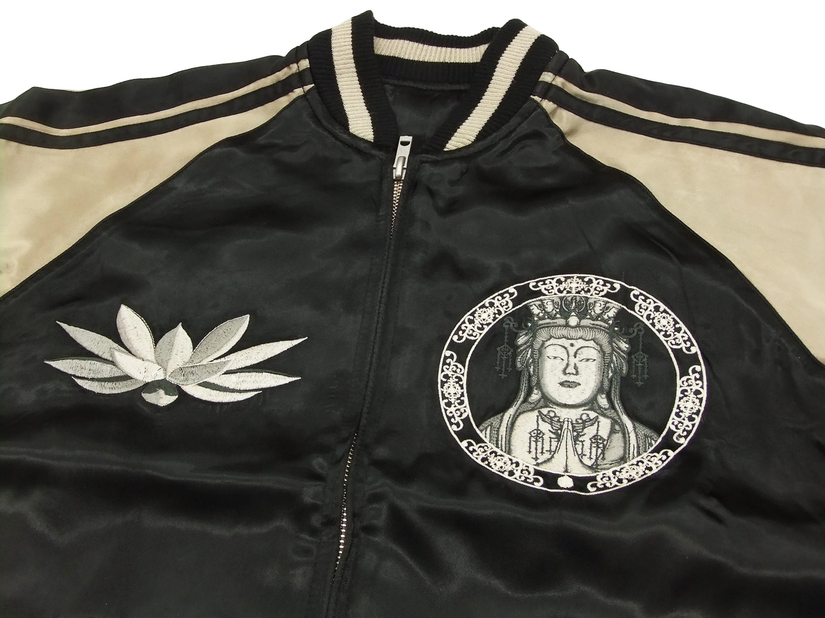Hanatabi Gakudan Men's Japanese Souvenir Jacket Japanese Buddhism Sukajan Script SSJ-012 - Image 10