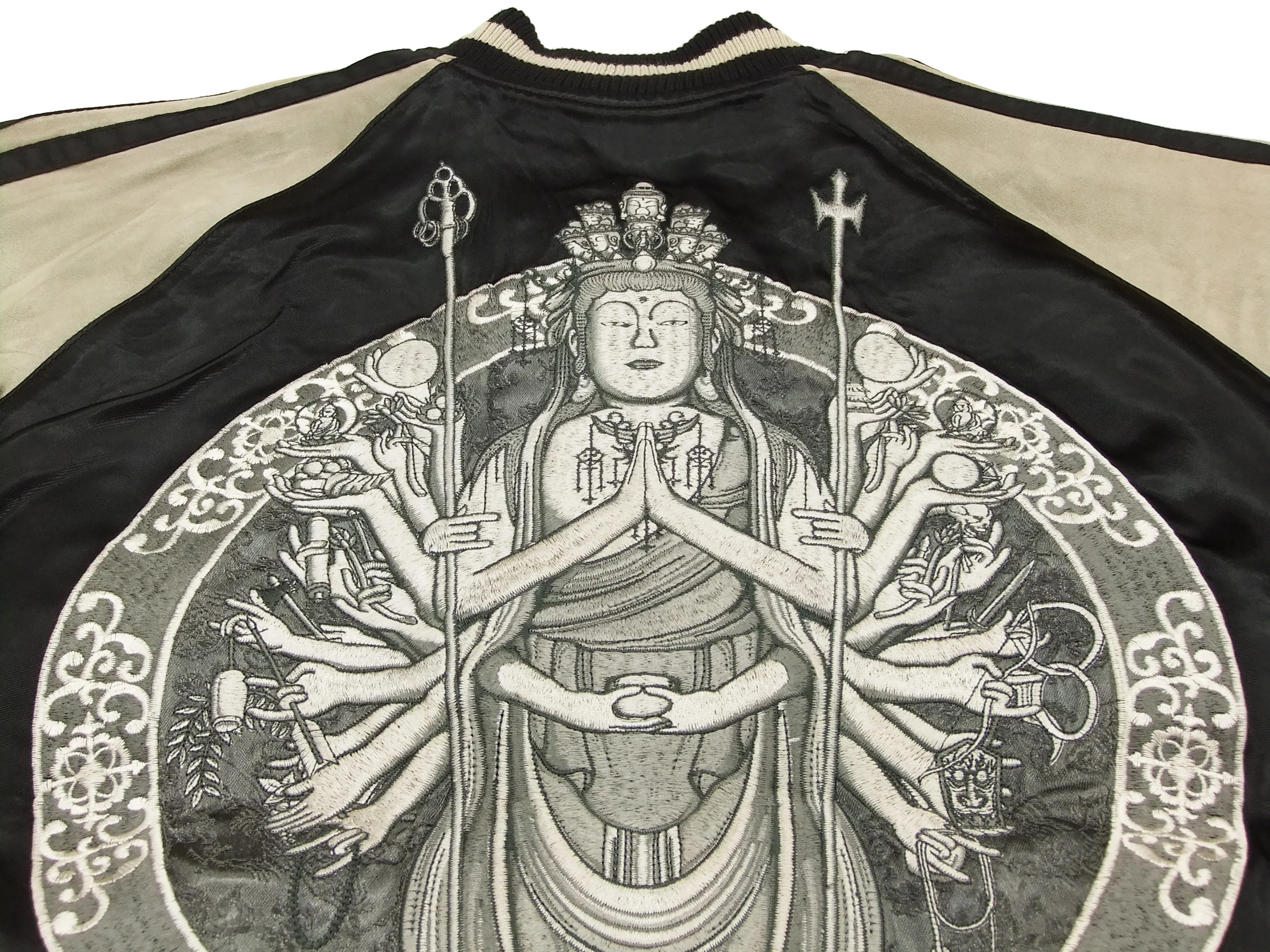 Hanatabi Gakudan Men's Japanese Souvenir Jacket Japanese Buddhism Sukajan Script SSJ-012 - Image 8