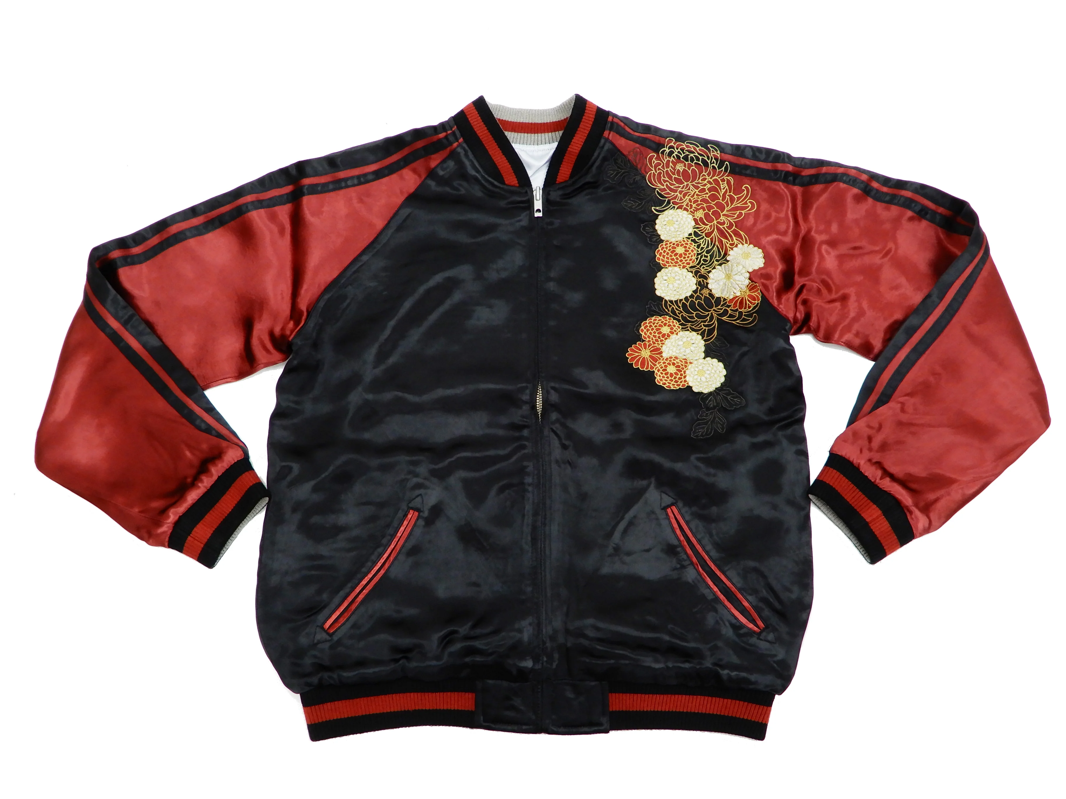 Hanatabi Gakudan Men's Japanese Souvenir Jacket Japanese Cat Art Sukajan Script SSJ-519 - Image 10
