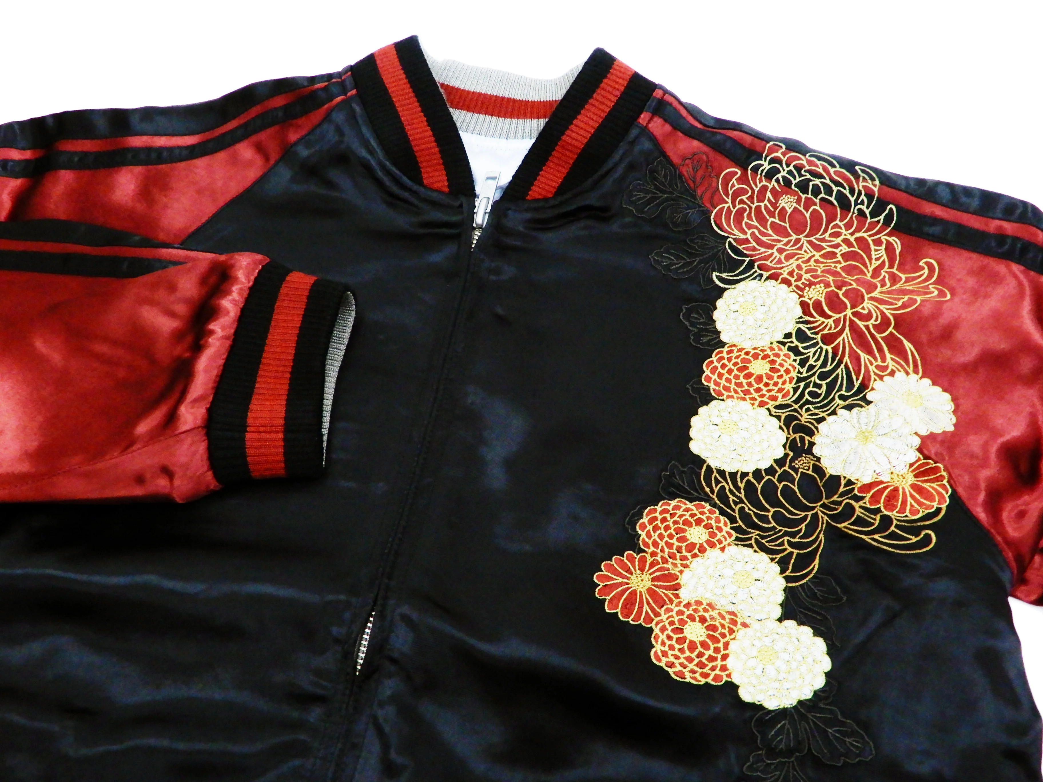 Hanatabi Gakudan Men's Japanese Souvenir Jacket Japanese Cat Art Sukajan Script SSJ-519 - Image 11