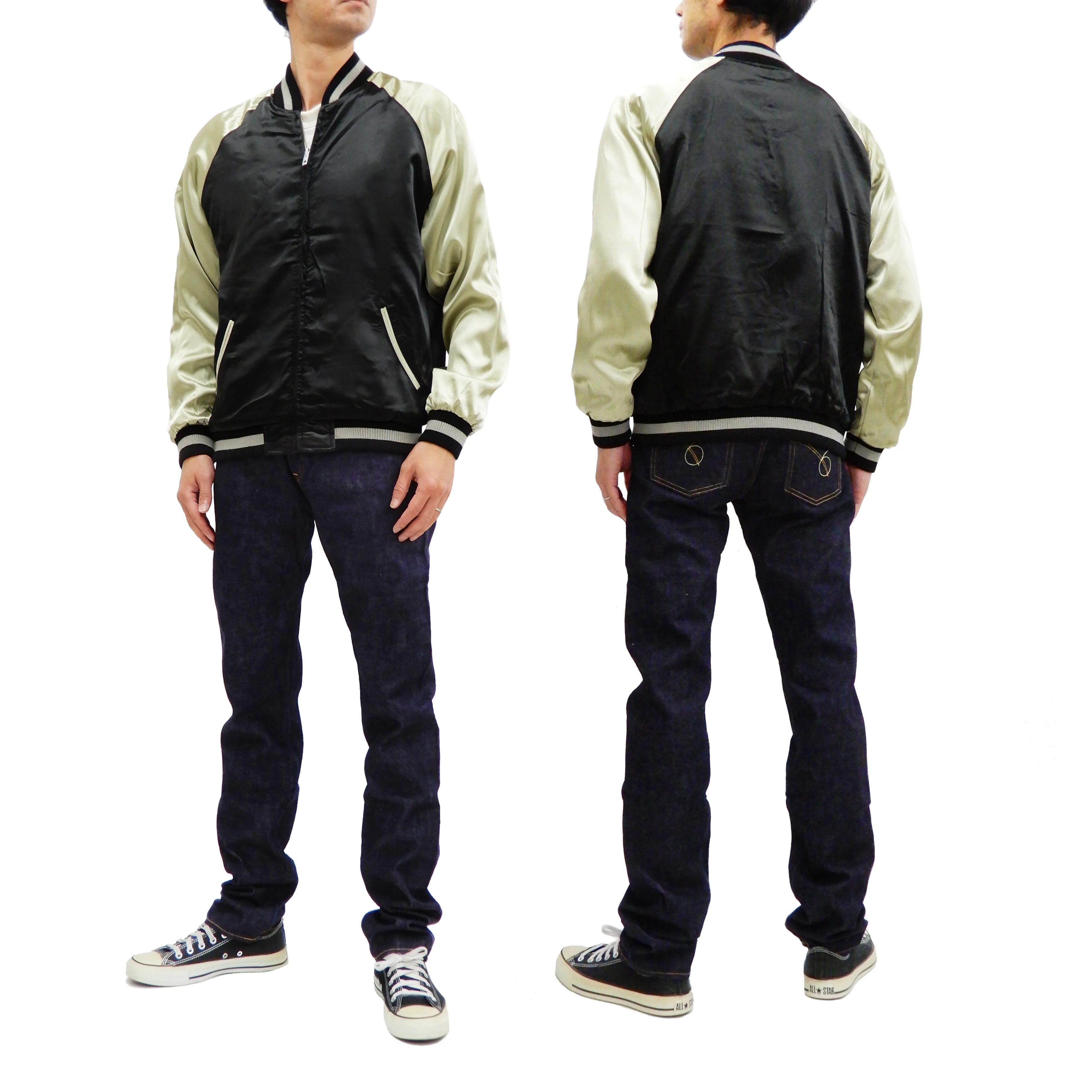 Hanatabi Gakudan Men's Japanese Souvenir Jacket Japanese Cat Art Sukajan SSJ-703 - Image 6
