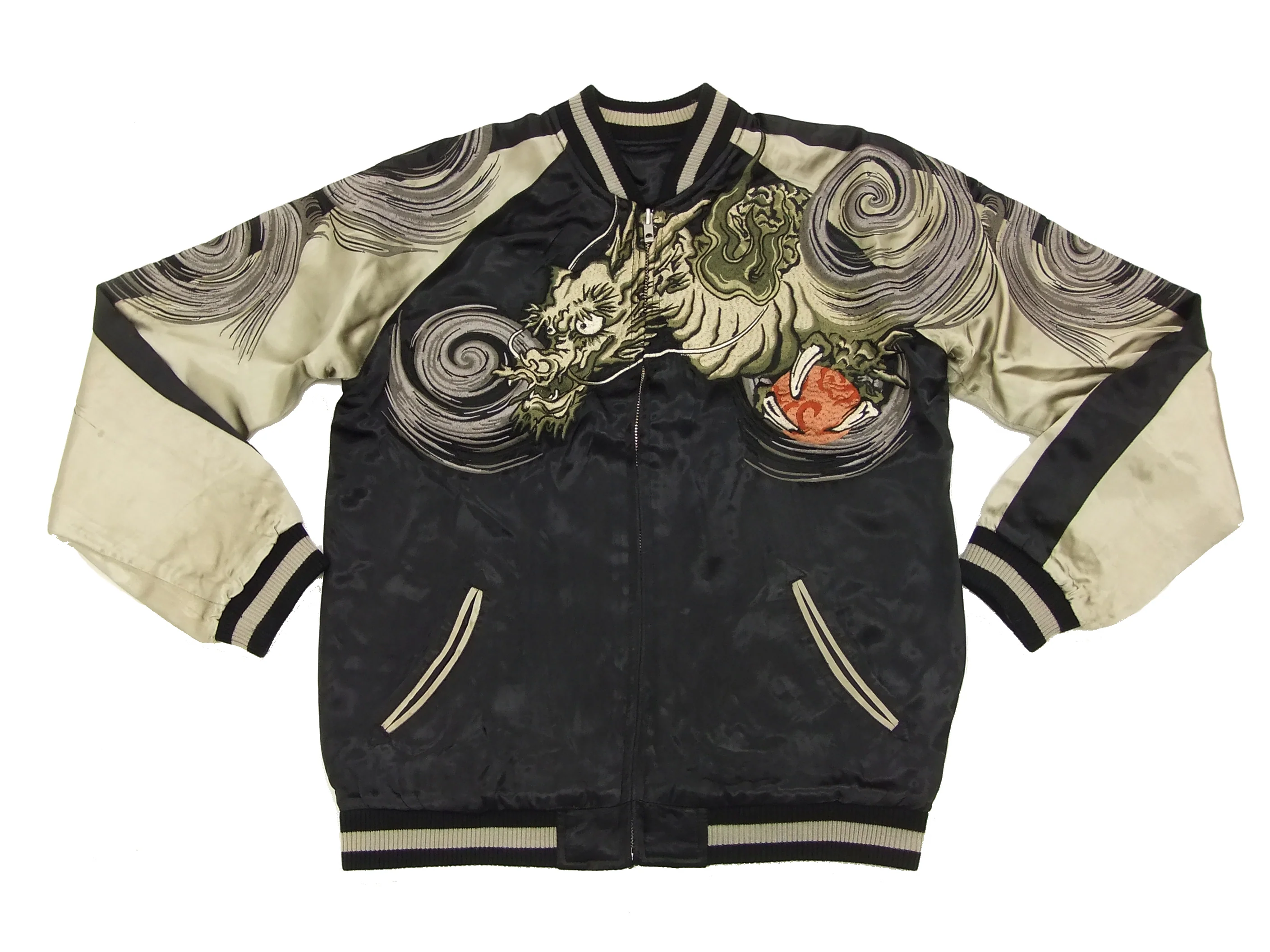 Hanatabi Gakudan Men's Japanese Souvenir Jacket Japanese Dragon Sukajan Script SSJ-001 - Image 10
