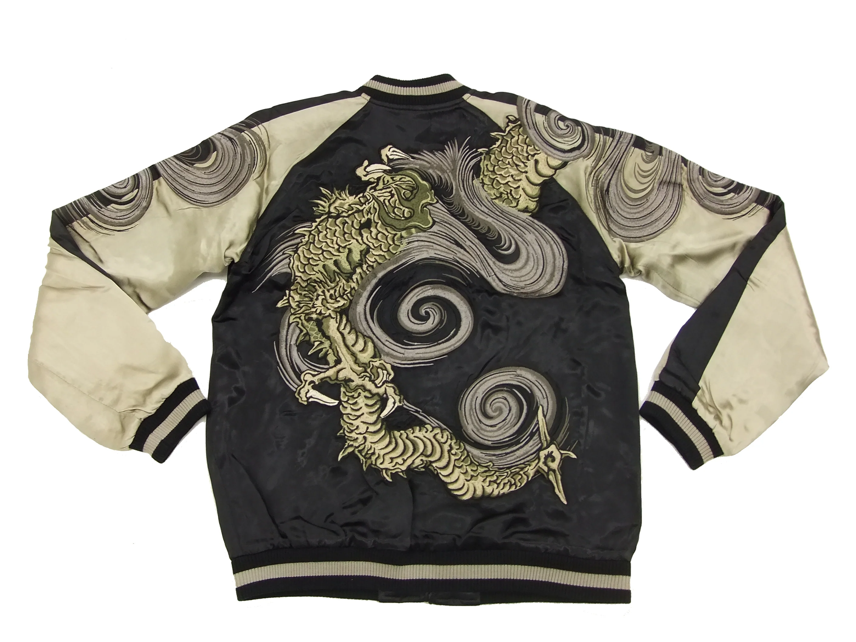 Hanatabi Gakudan Men's Japanese Souvenir Jacket Japanese Dragon Sukajan Script SSJ-001 - Image 8