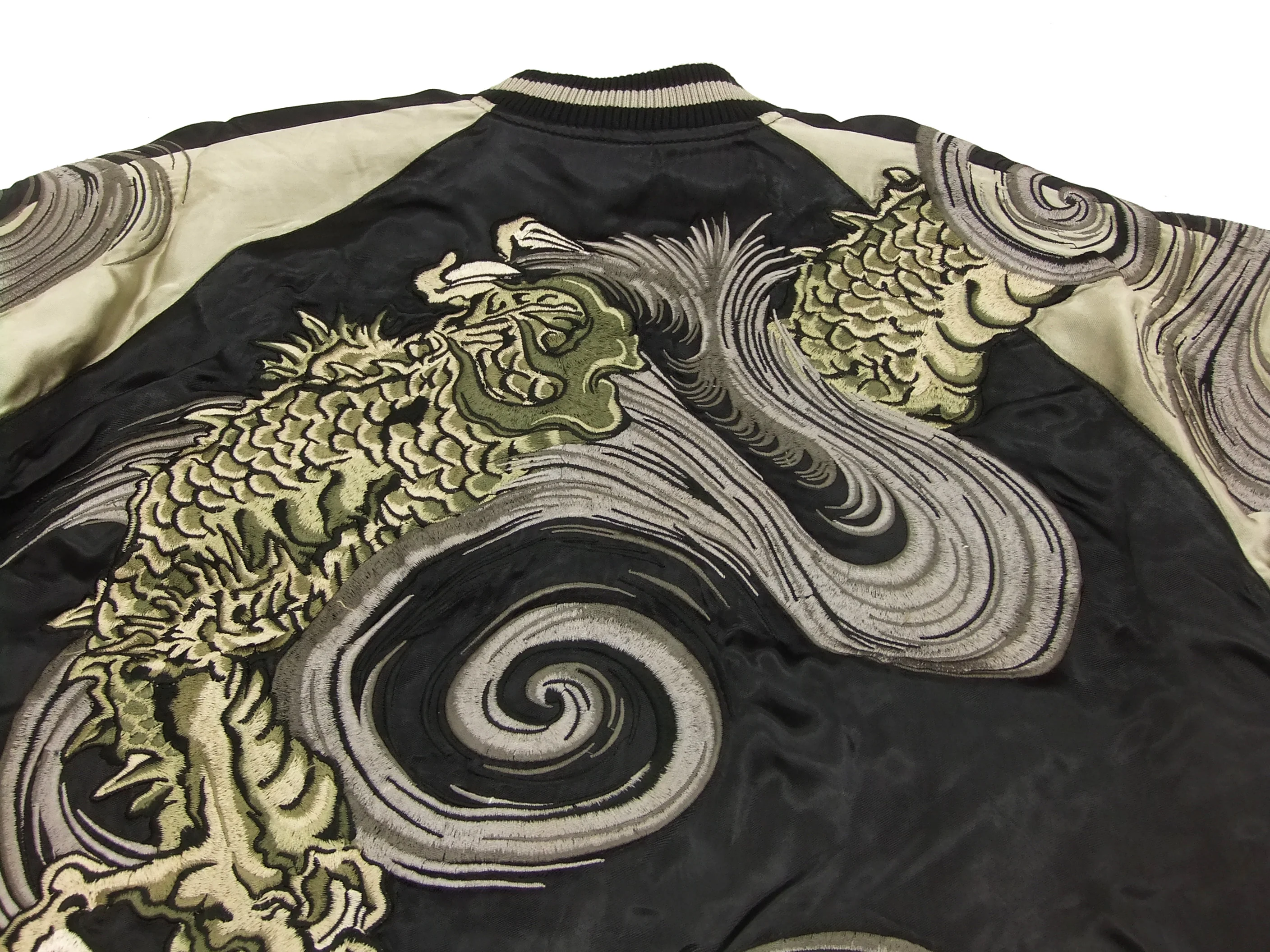 Hanatabi Gakudan Men's Japanese Souvenir Jacket Japanese Dragon Sukajan Script SSJ-001 - Image 9