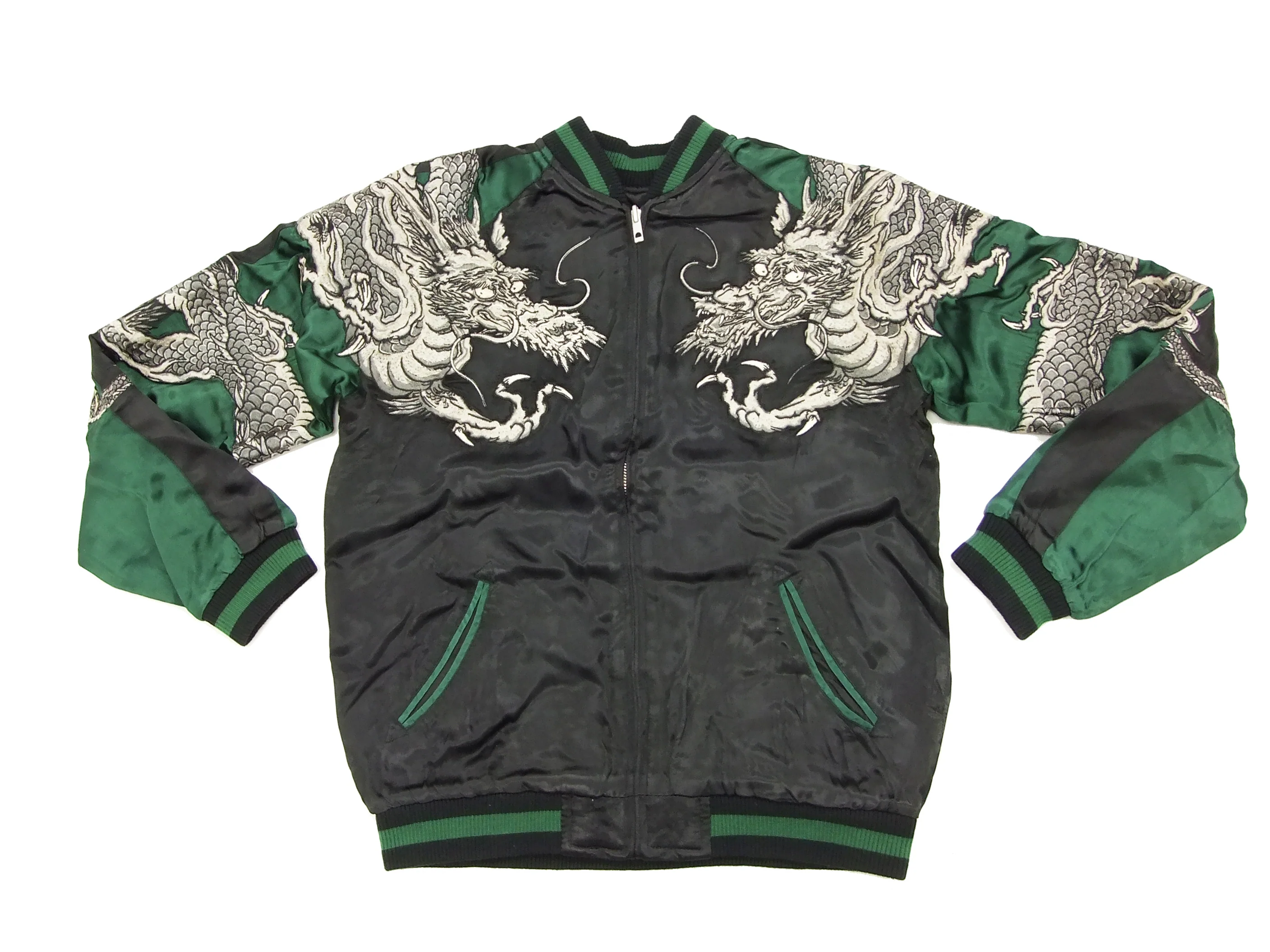 Hanatabi Gakudan Men's Japanese Souvenir Jacket Japanese Dragon Sukajan Script SSJ-017 - Image 8