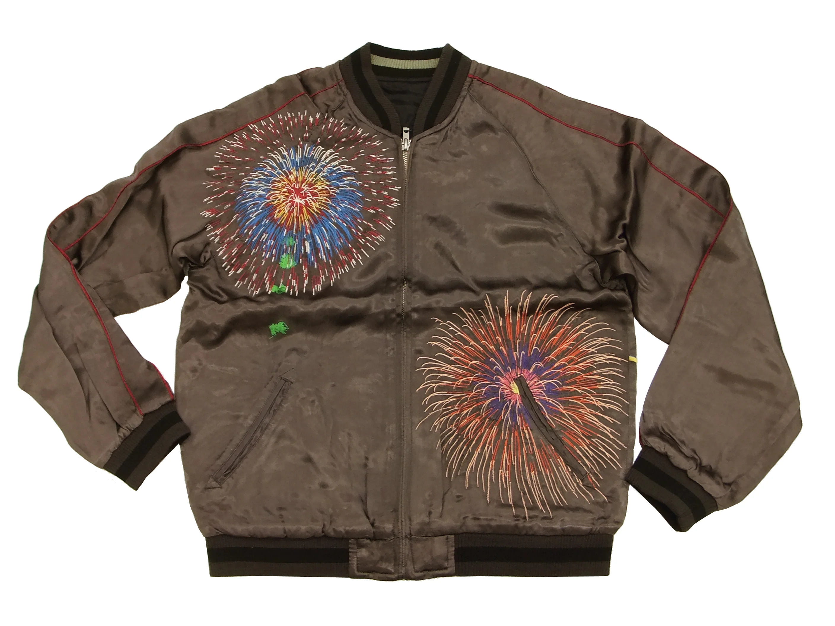 Hanatabi Gakudan Men's Japanese Souvenir Jacket Japanese Fireworks Sukajan Script SKJ-142 - Image 7