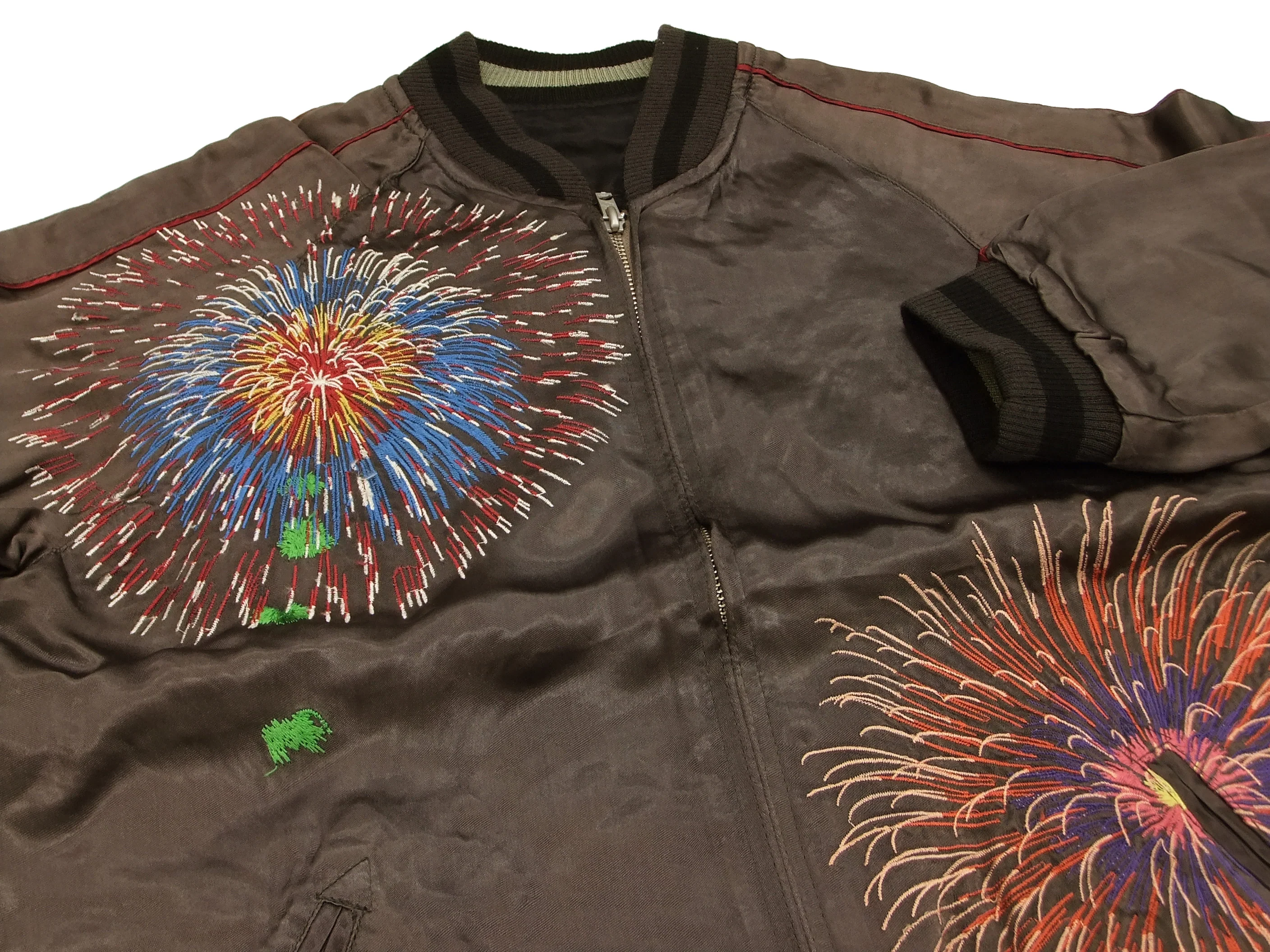 Hanatabi Gakudan Men's Japanese Souvenir Jacket Japanese Fireworks Sukajan Script SKJ-142 - Image 8