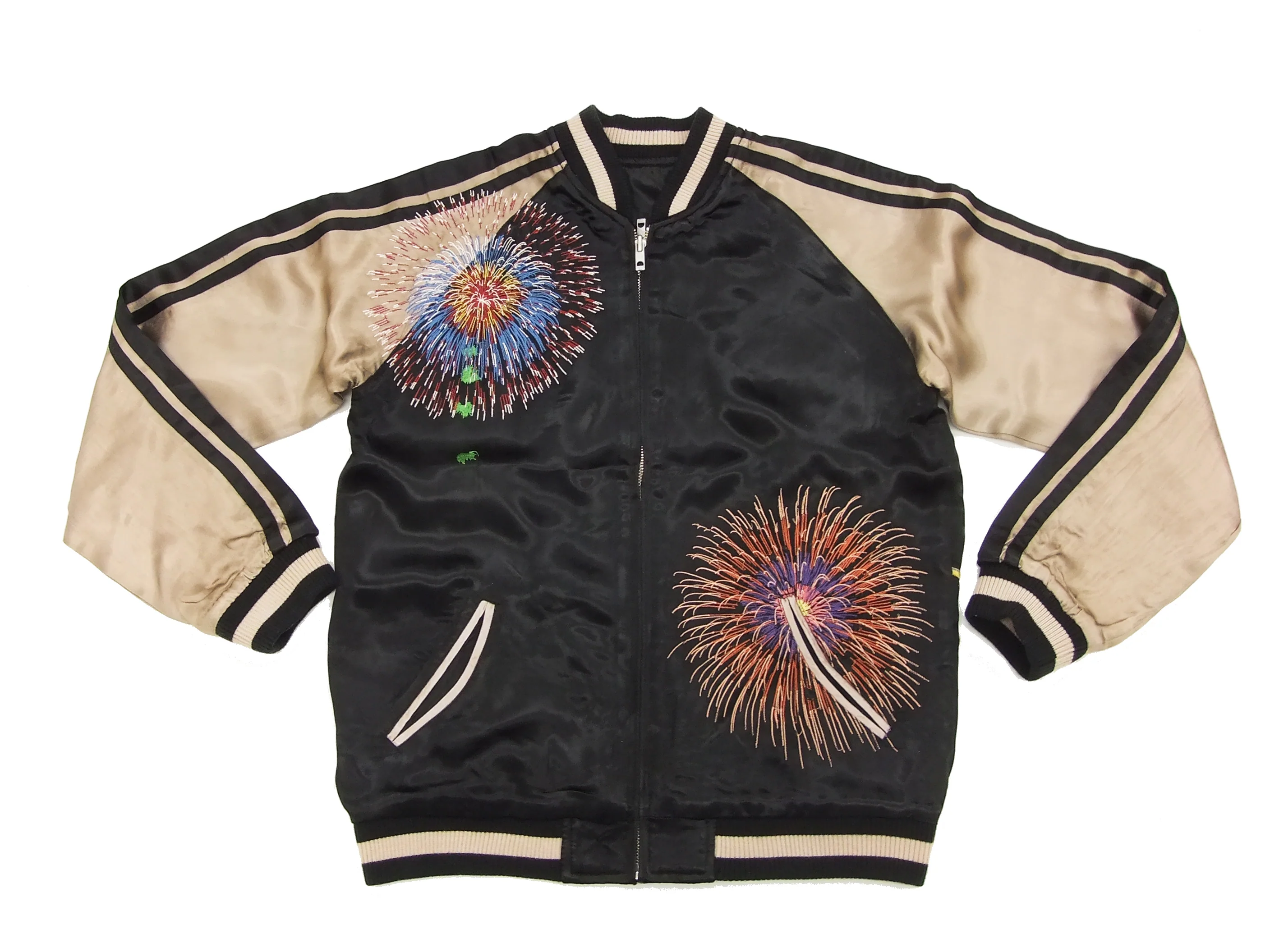 Hanatabi Gakudan Men's Japanese Souvenir Jacket Japanese Fireworks Sukajan Script SSJ-508 - Image 10