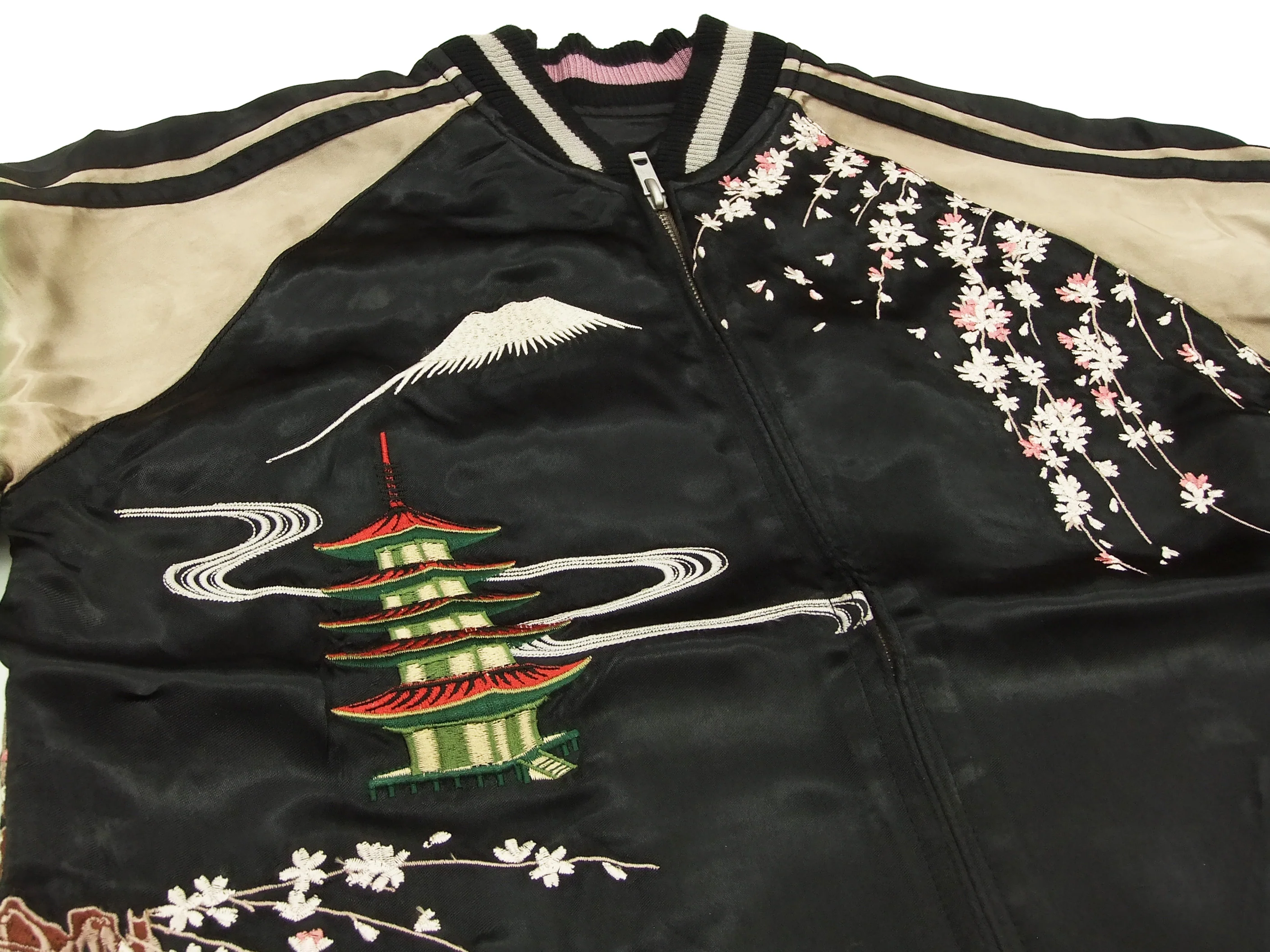 Hanatabi Gakudan Men's Japanese Souvenir Jacket Japanese Geisha Oiran Sukajan Script SSJ-505 - Image 10