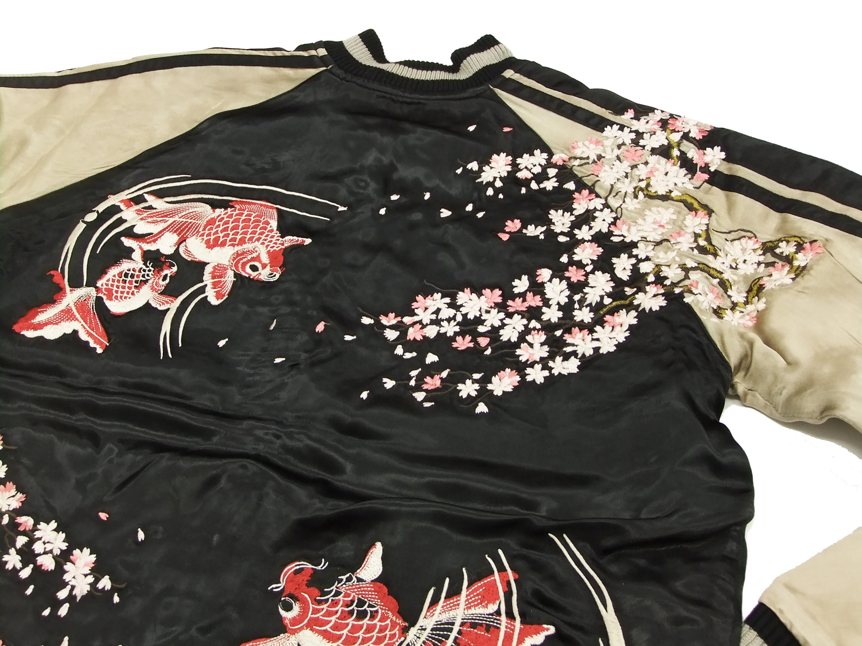 Hanatabi Gakudan Men's Japanese Souvenir Jacket Japanese goldfish Sukajan Script SSJ-502 - Image 11