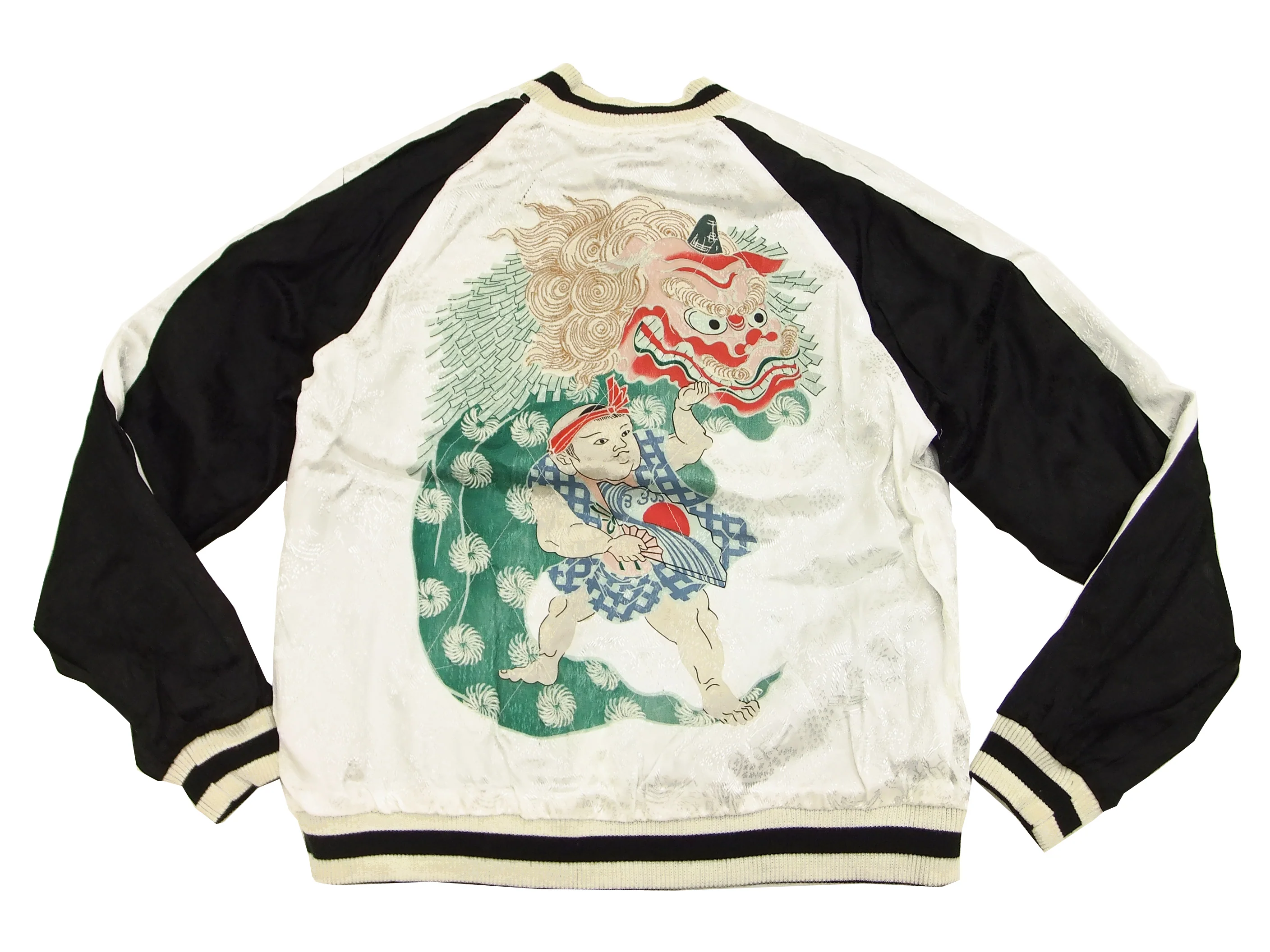Hanatabi Gakudan Men's Japanese Souvenir Jacket Japanese Lion Dance Sukajan Script SJ-601 - Image 10