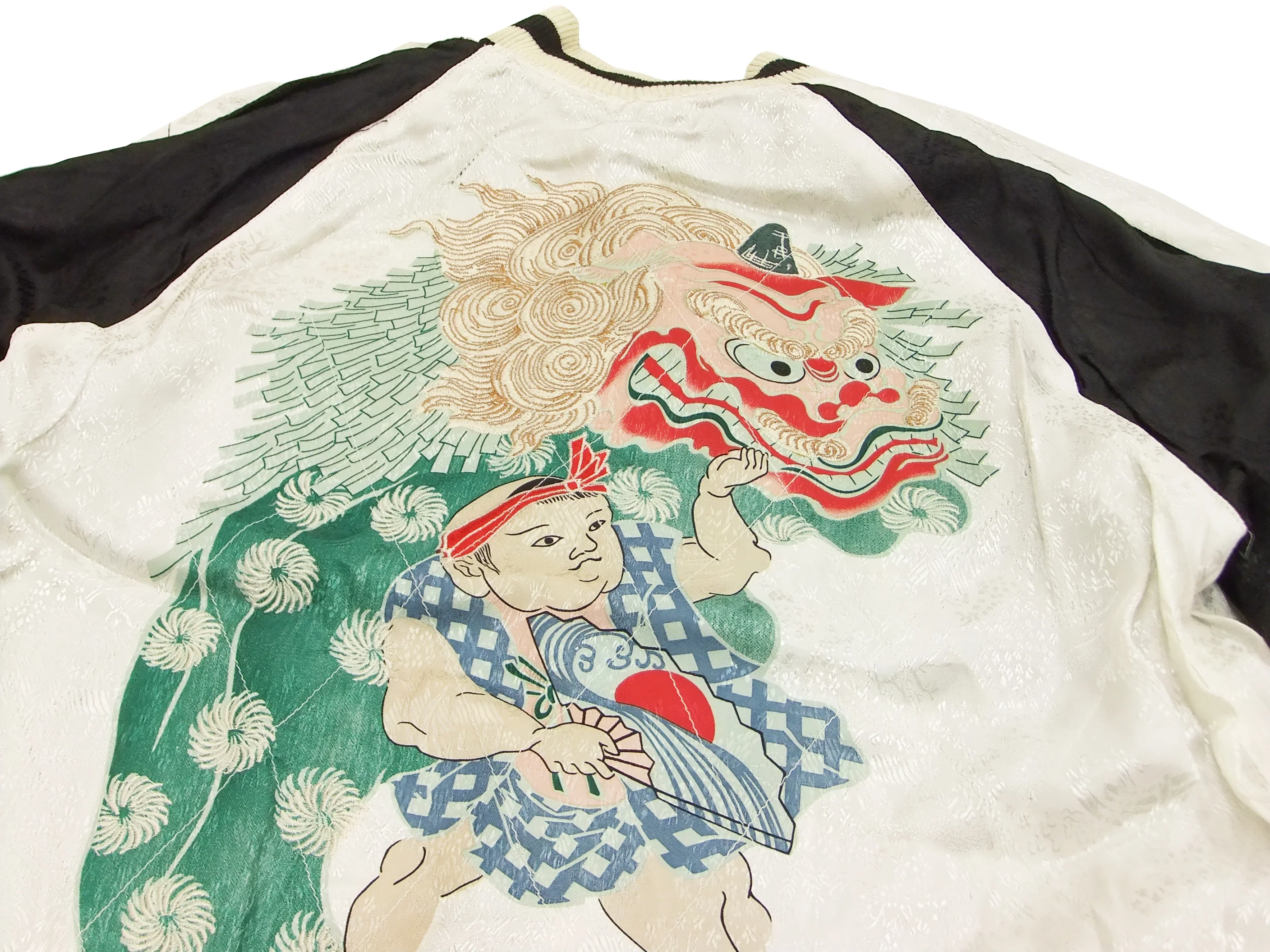Hanatabi Gakudan Men's Japanese Souvenir Jacket Japanese Lion Dance Sukajan Script SJ-601 - Image 11