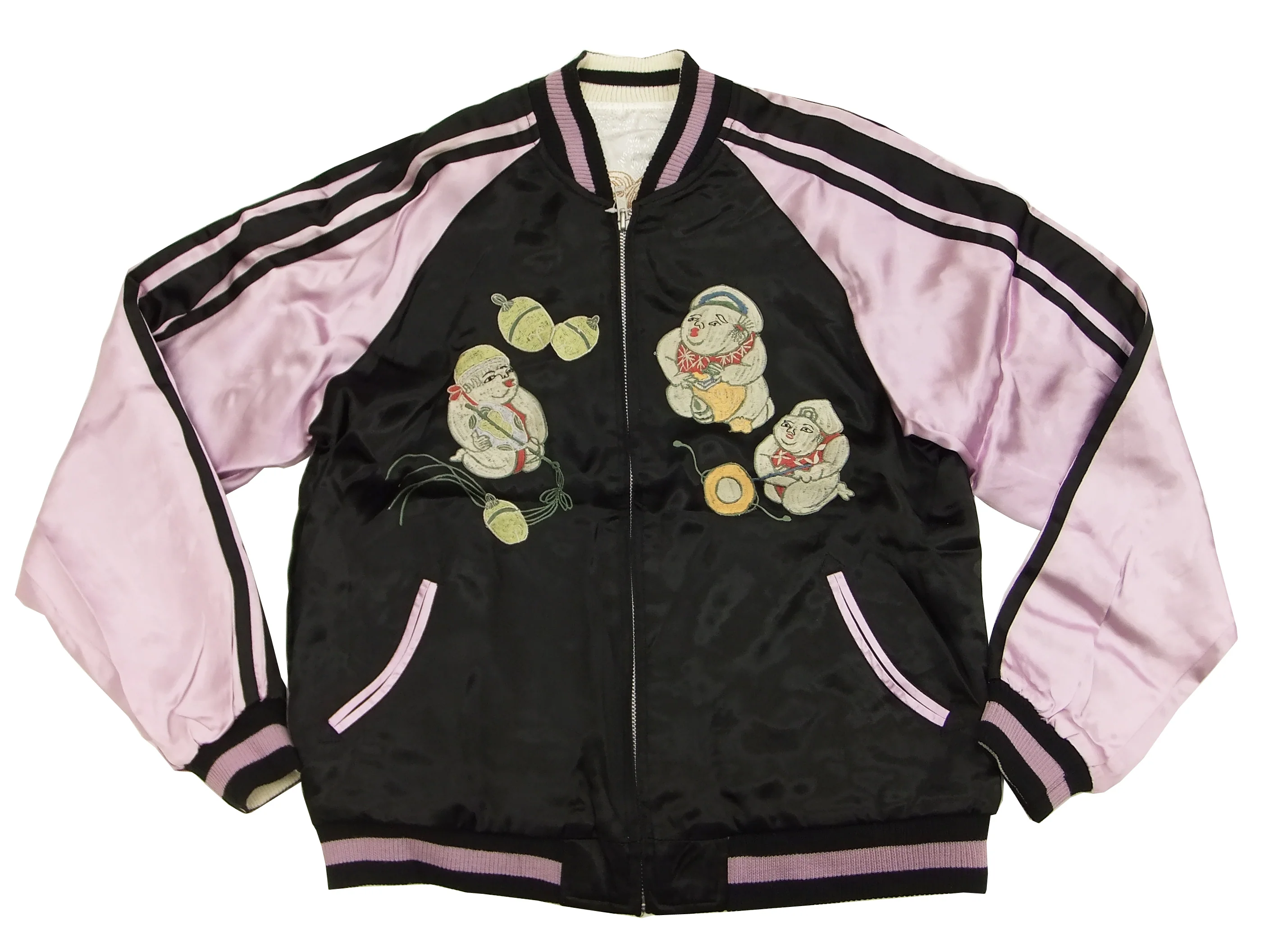 Hanatabi Gakudan Men's Japanese Souvenir Jacket Japanese Lion Dance Sukajan Script SJ-601 - Image 7