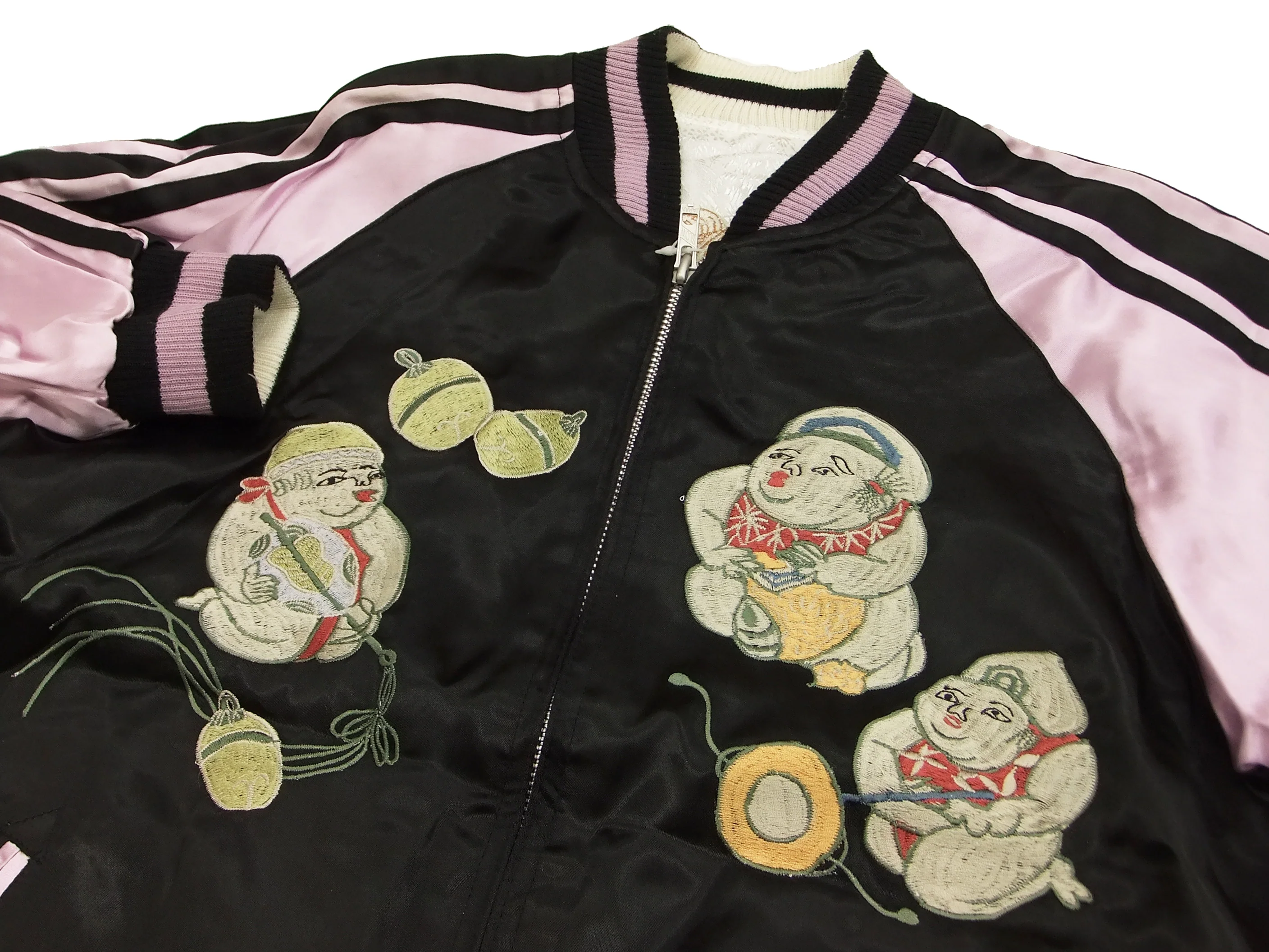 Hanatabi Gakudan Men's Japanese Souvenir Jacket Japanese Lion Dance Sukajan Script SJ-601 - Image 8