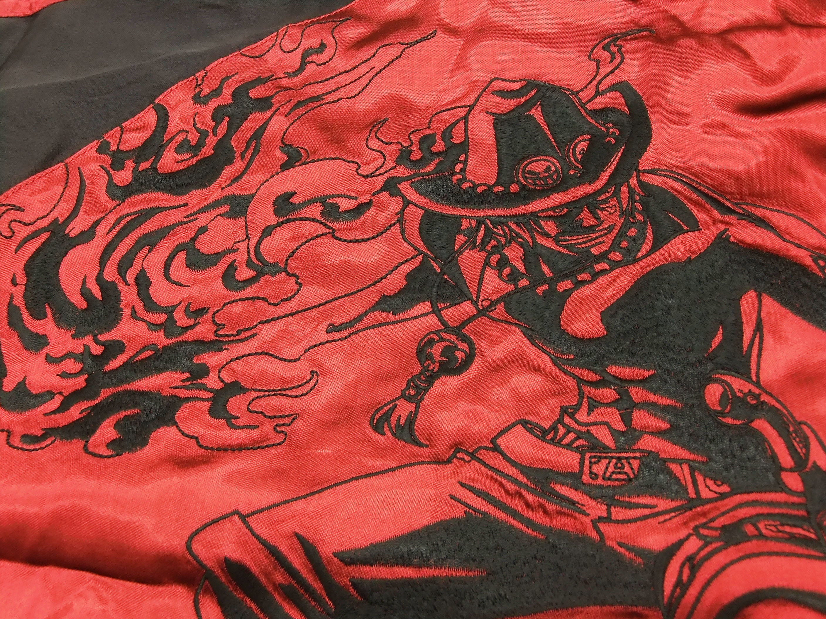 Hanatabi Gakudan Men's Japanese Souvenir Jacket Japanese ONE PIECE Sukajan Script OPSJ-002 Red - Image 10