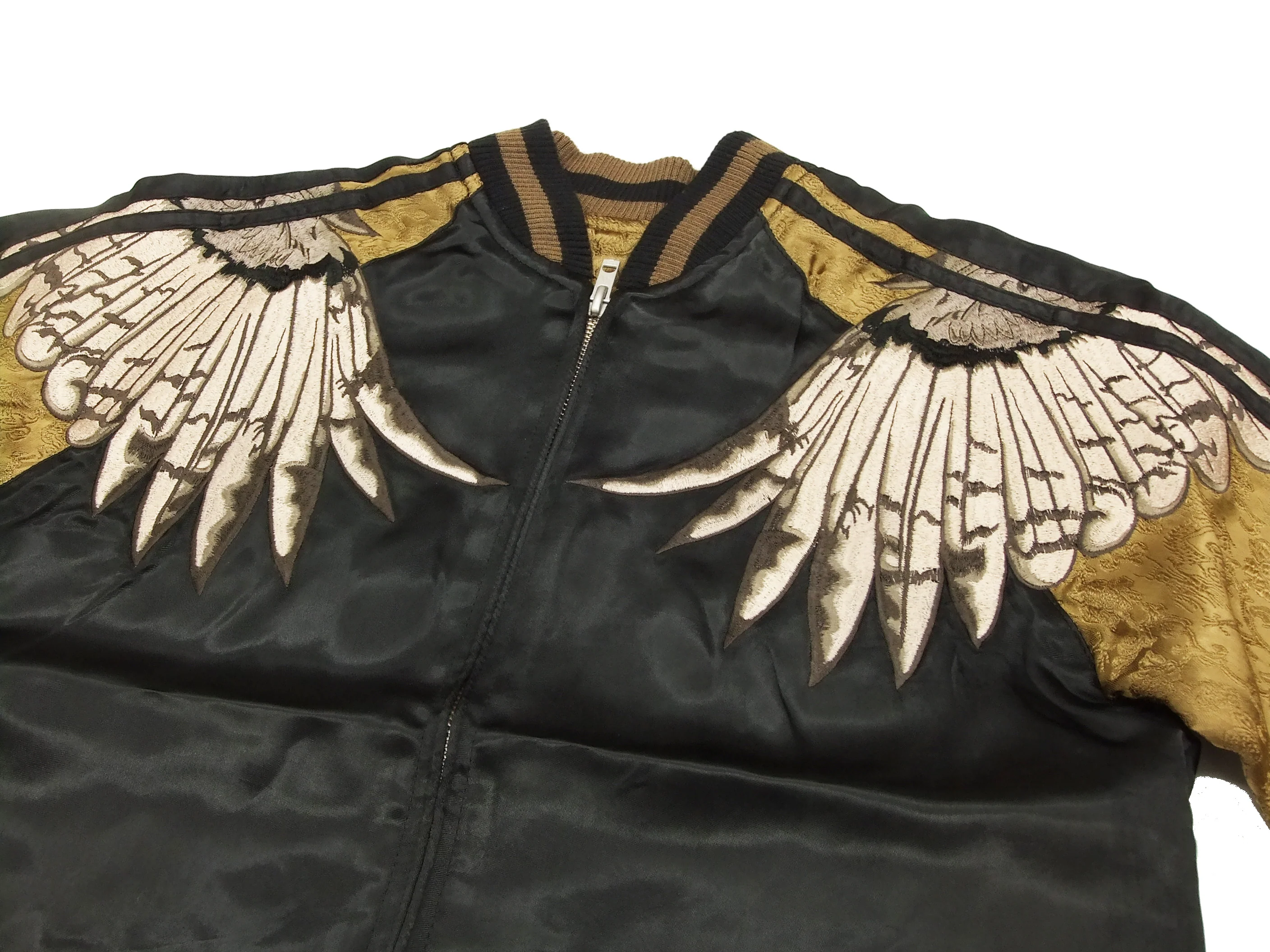 Hanatabi Gakudan Men's Japanese Souvenir Jacket Japanese Owl Sukajan Script SSJ-009 - Image 10