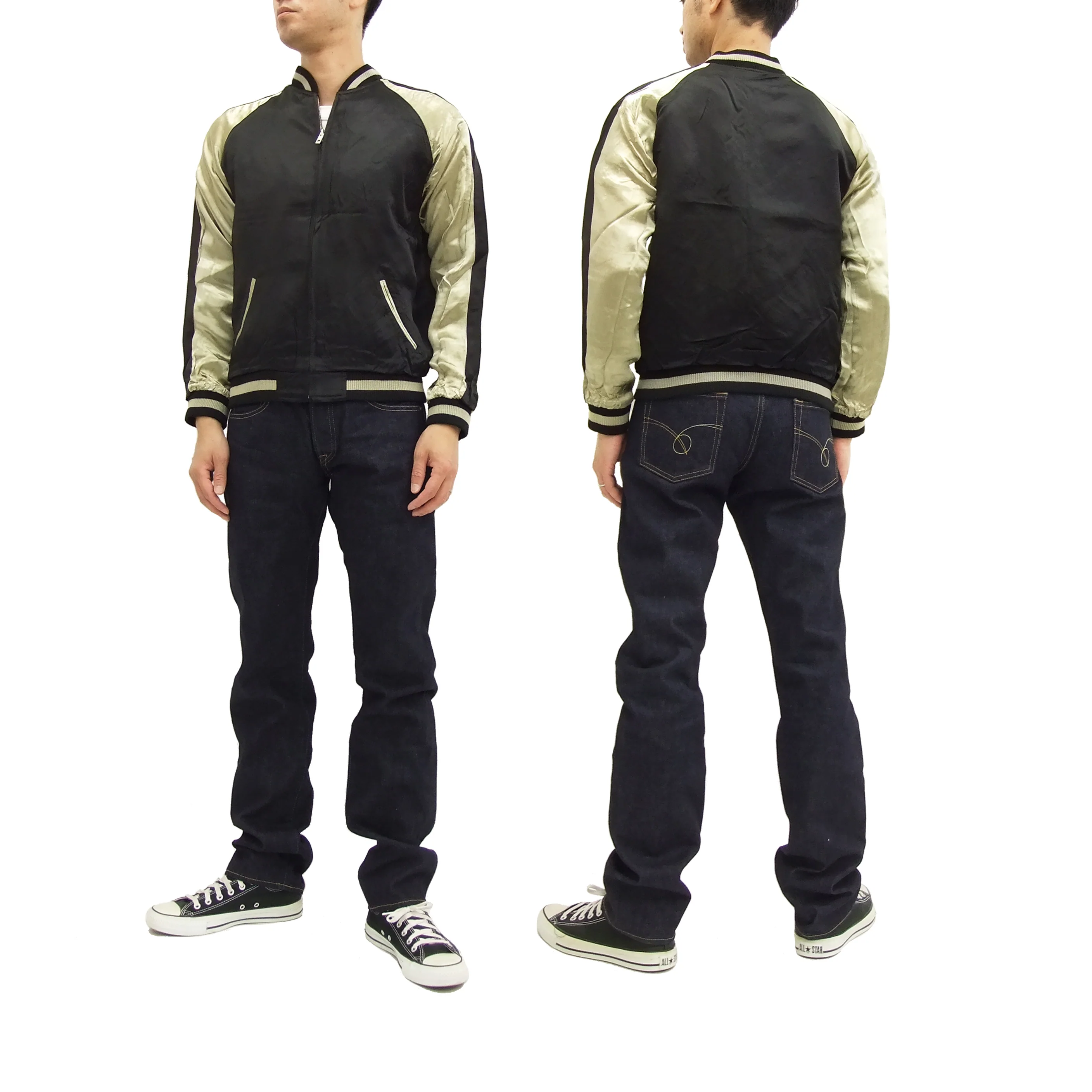 Hanatabi Gakudan Men's Japanese Souvenir Jacket Japanese Phoenix and dragon Sukajan Script SSJ-024 - Image 6