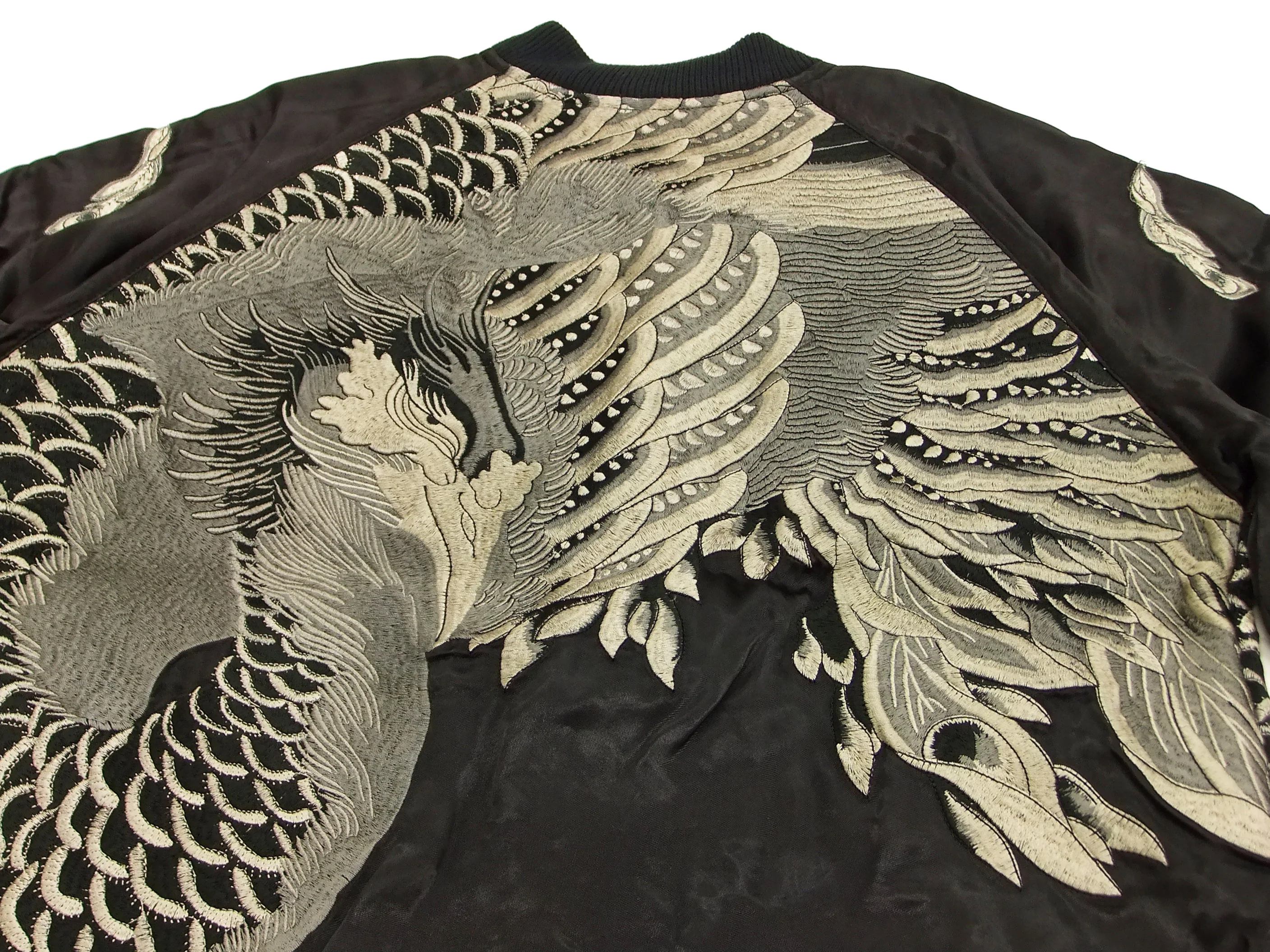 Hanatabi Gakudan Men's Japanese Souvenir Jacket Japanese Phoenix Sukajan Script SKJ-71R - Image 12