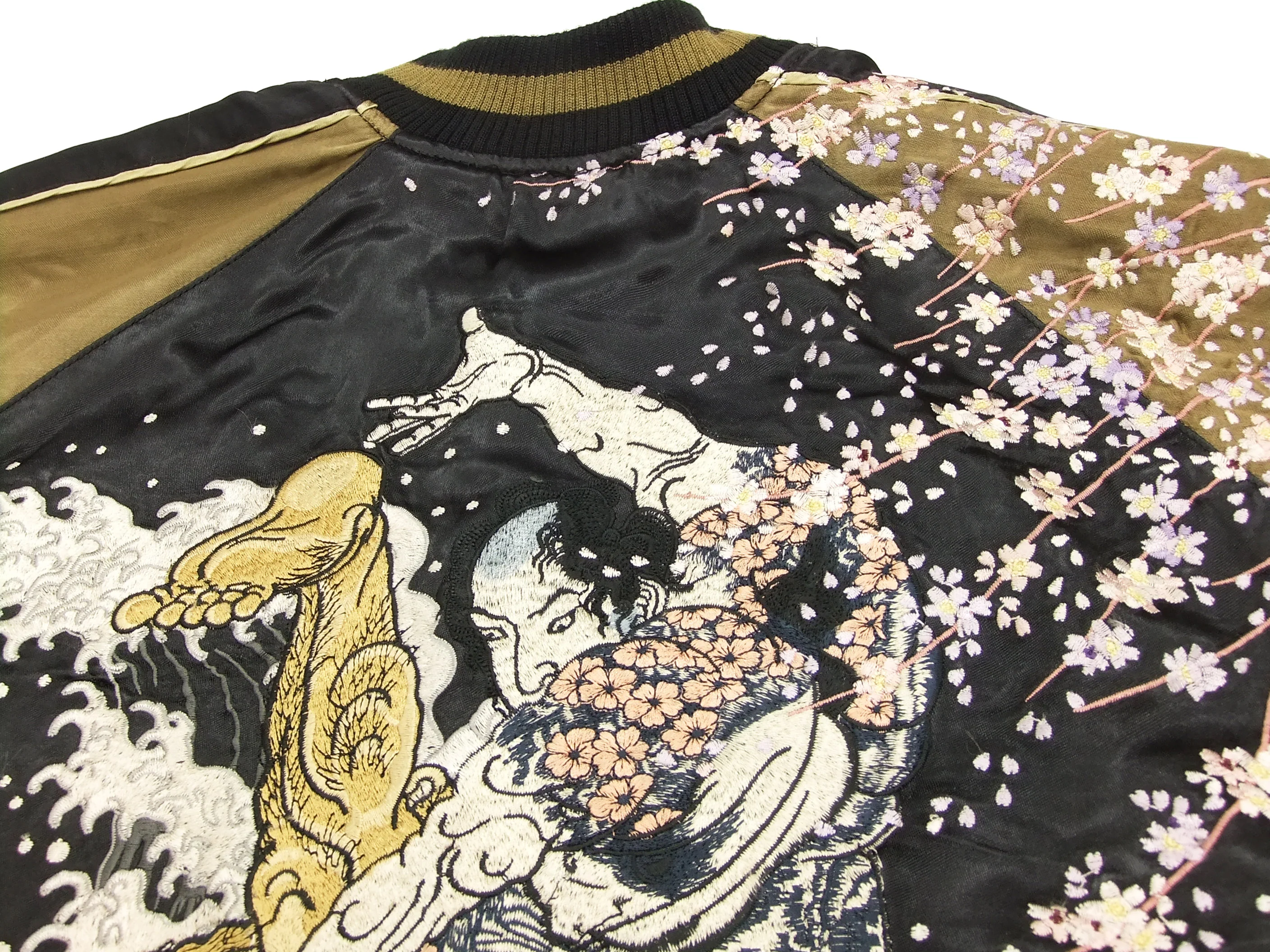 Hanatabi Gakudan Men's Japanese Souvenir Jacket Japanese Sumo Wrestling Sukajan Script SSJ-515 - Image 9