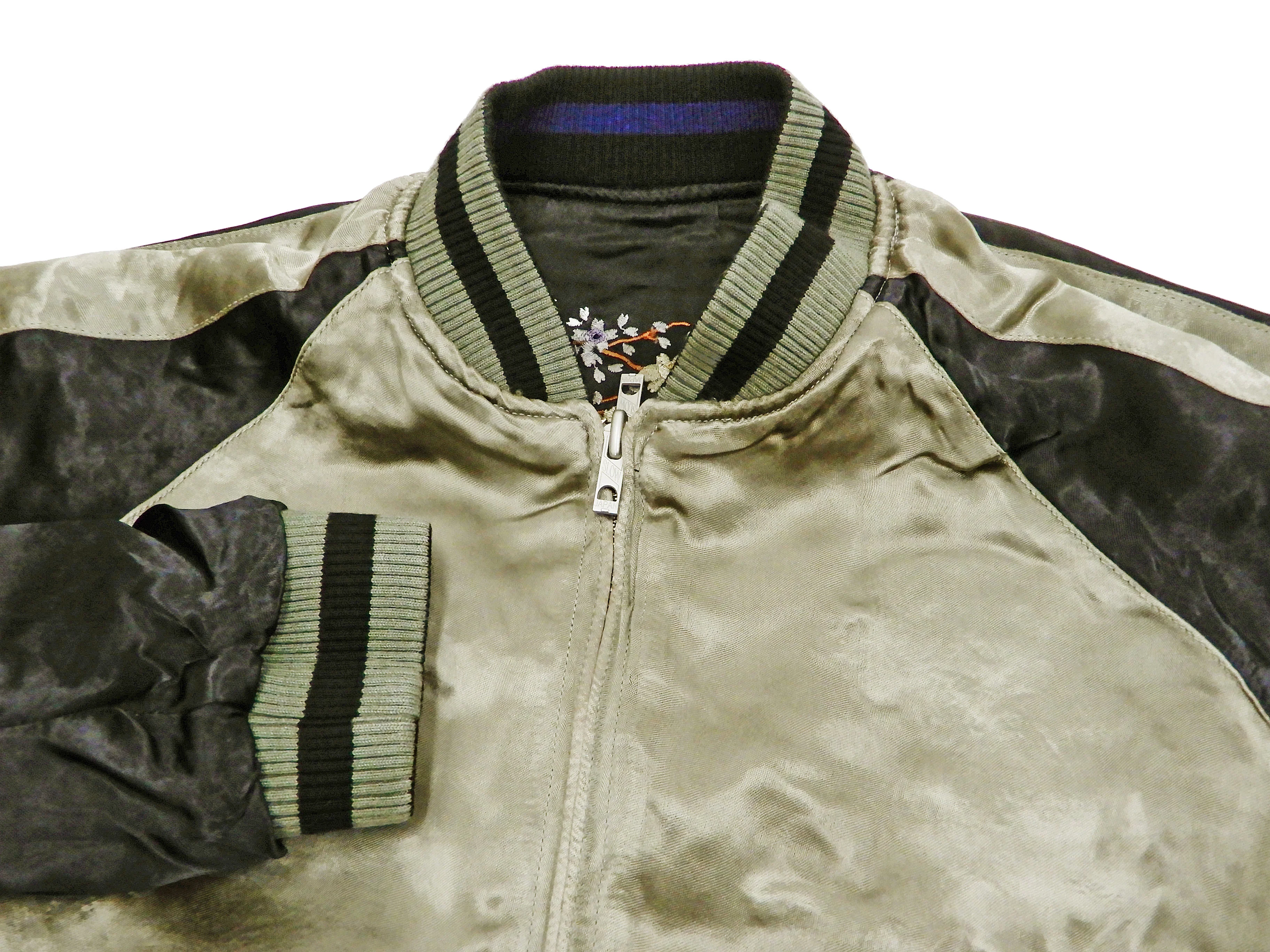 Hanatabi Gakudan Men's Japanese Souvenir Jacket Japanese white tiger Sukajan Script SSJ-033 - Image 14