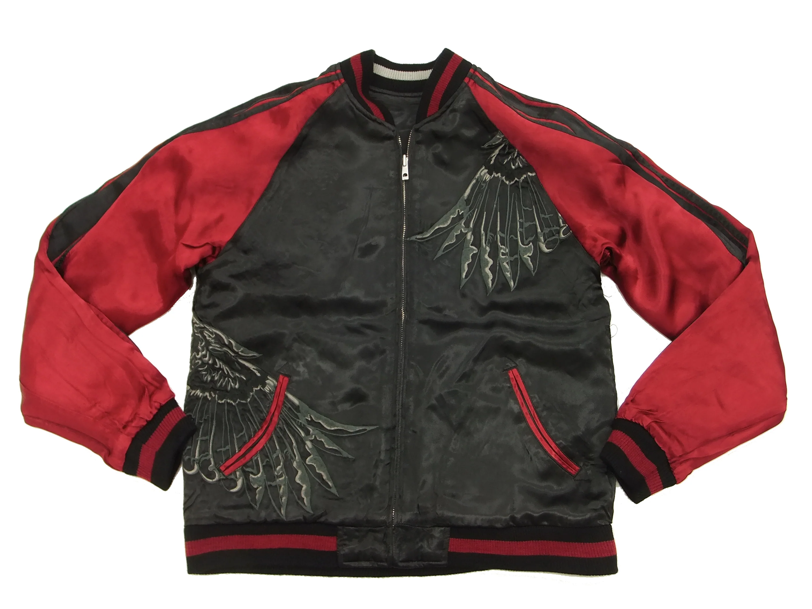 Hanatabi Gakudan Men's Japanese Souvenir Jacket Owl and Autumn Leaves Sukajan Script SKJ-179 - Image 13