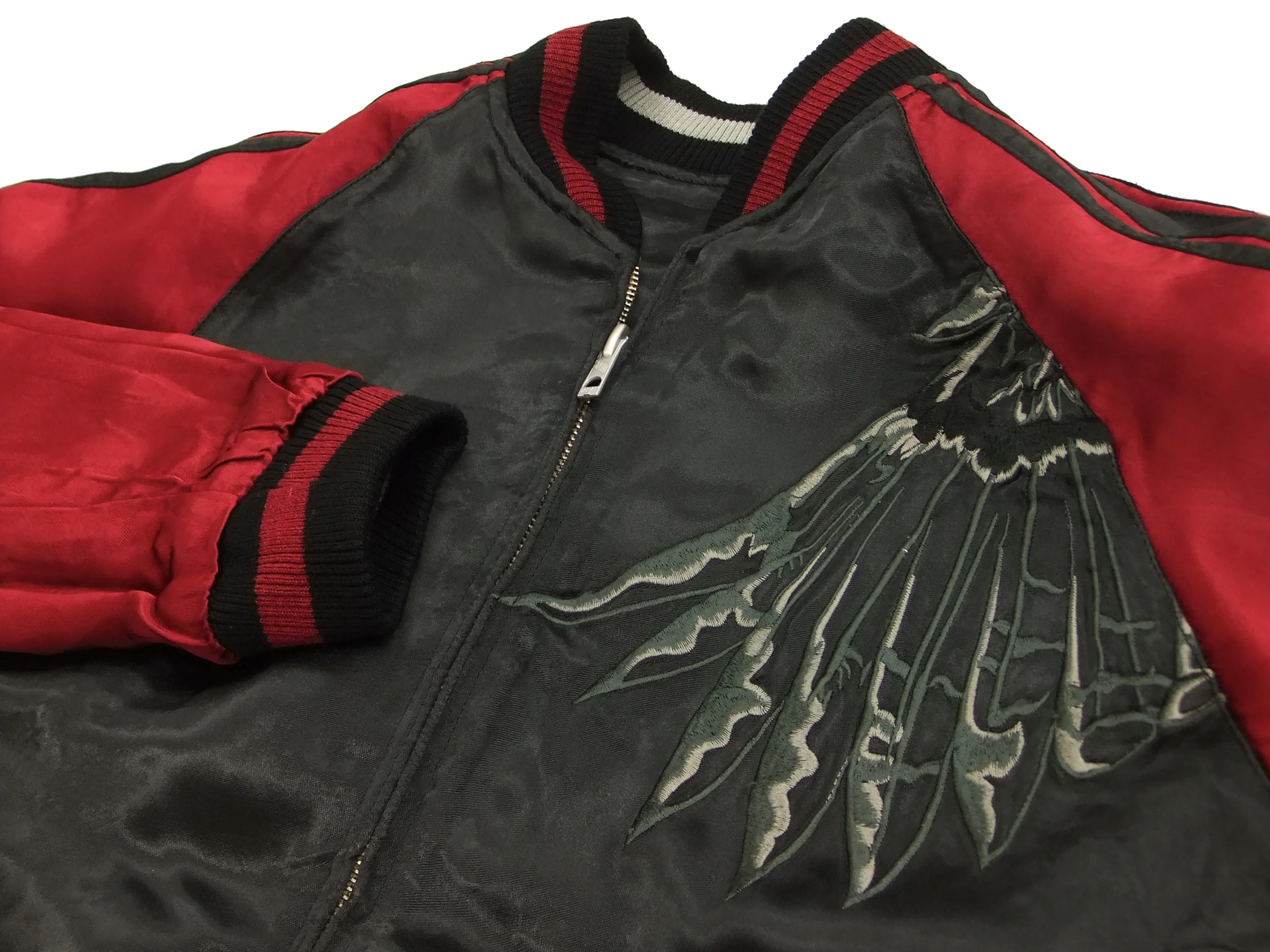 Hanatabi Gakudan Men's Japanese Souvenir Jacket Owl and Autumn Leaves Sukajan Script SKJ-179 - Image 14