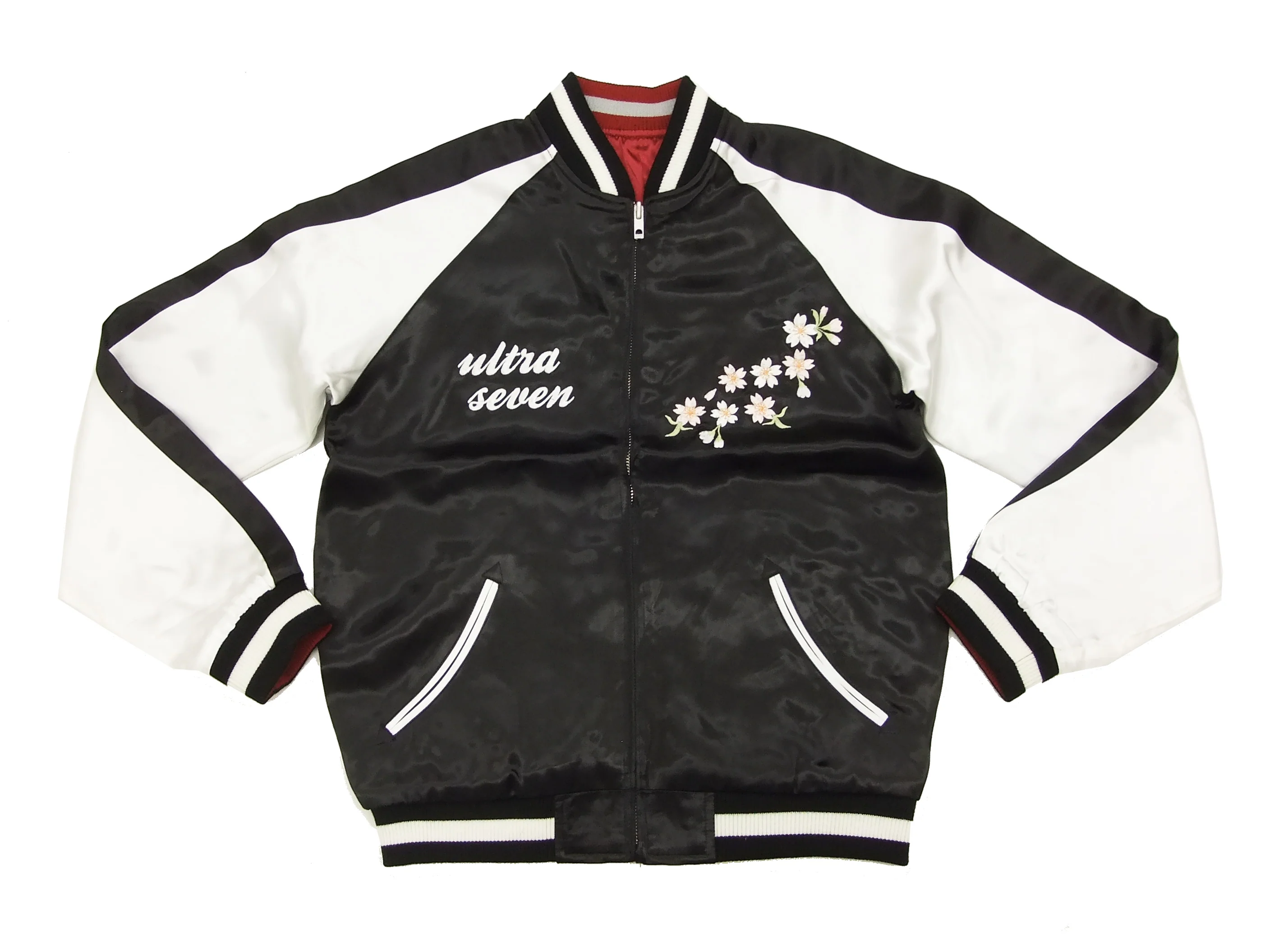 Hanatabi Gakudan Men's Japanese Souvenir Jacket Ultra Seven Sukajan Script ULSJ-009 - Image 11