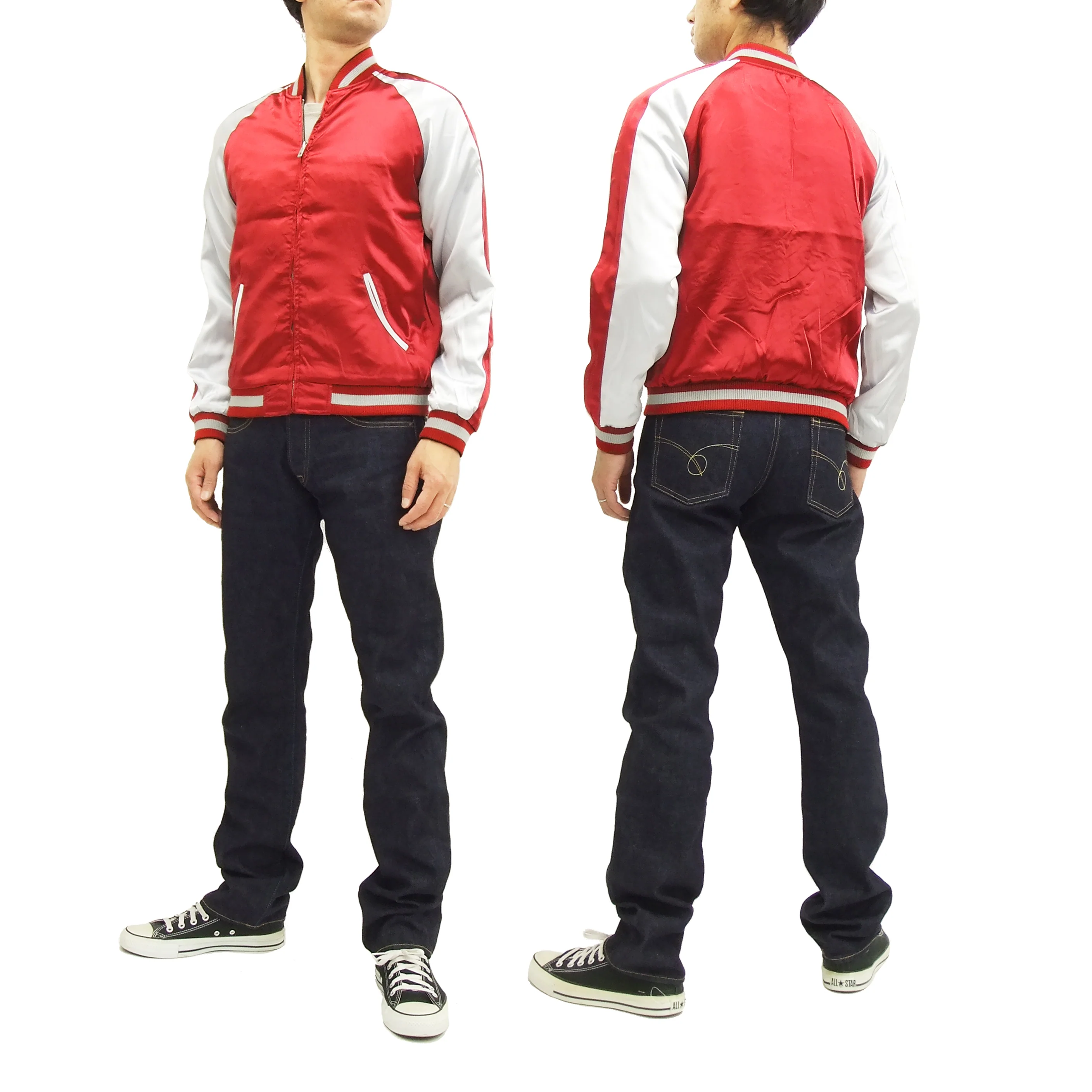 Hanatabi Gakudan Men's Japanese Souvenir Jacket Ultra Seven Sukajan Script ULSJ-009 - Image 6